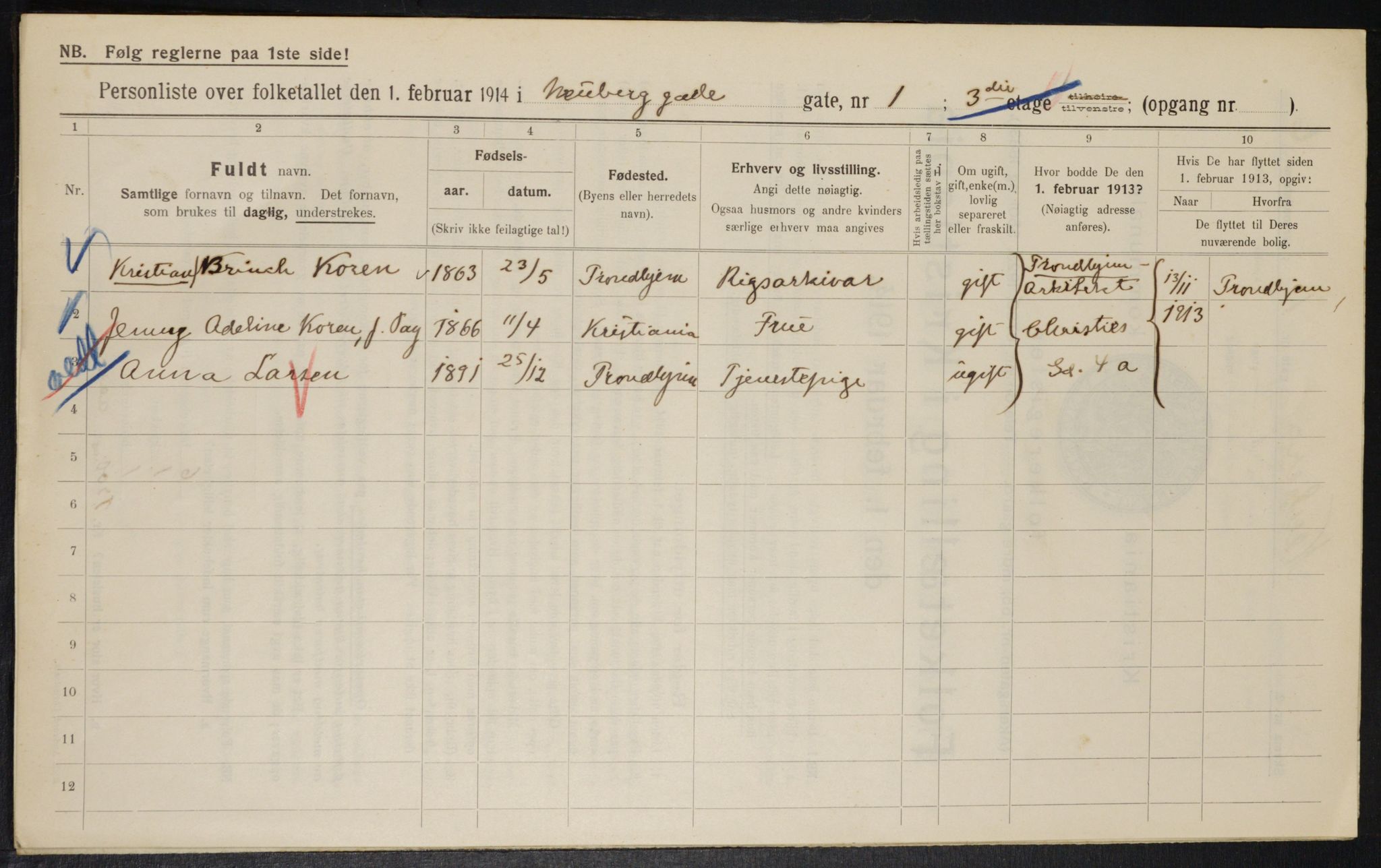 OBA, Municipal Census 1914 for Kristiania, 1914, p. 69659