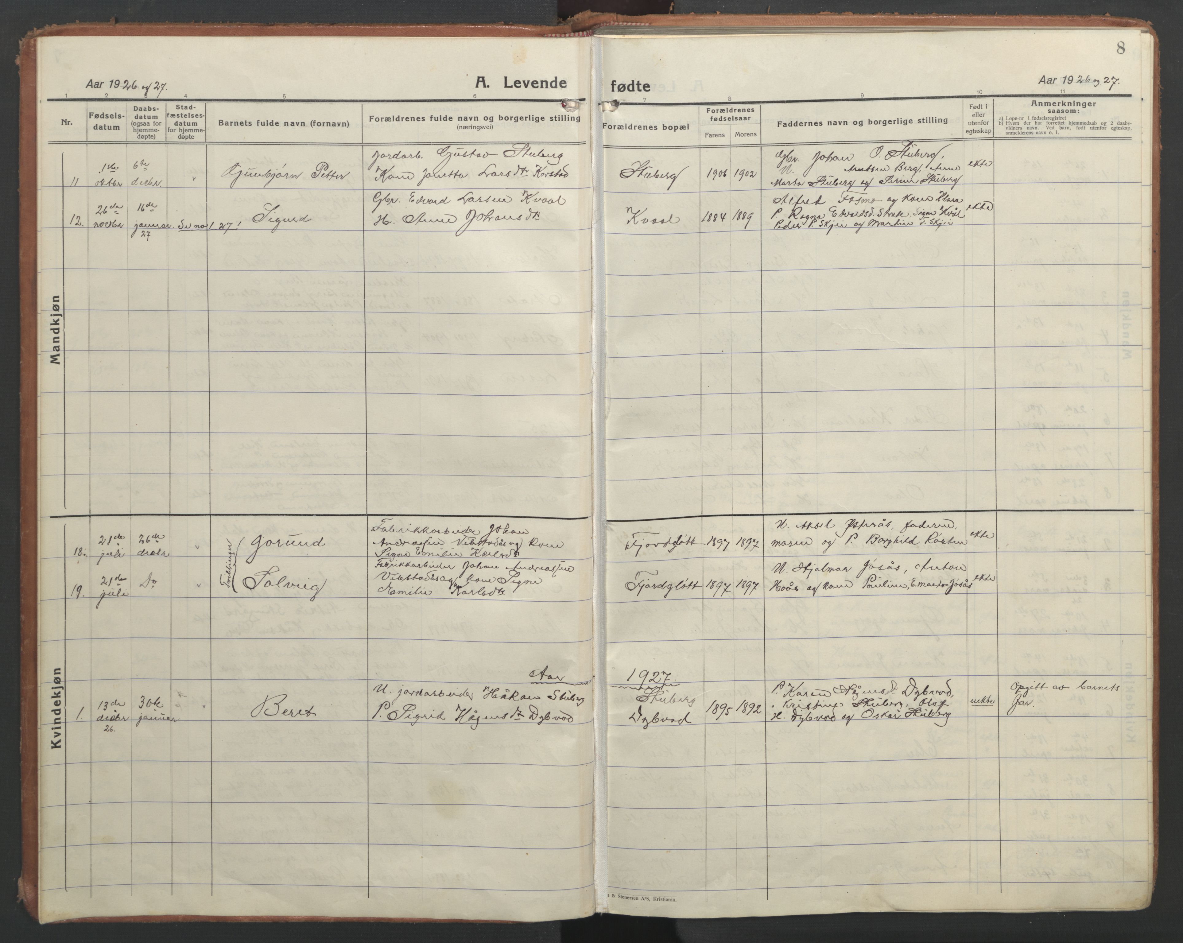 Ministerialprotokoller, klokkerbøker og fødselsregistre - Nord-Trøndelag, SAT/A-1458/710/L0097: Parish register (copy) no. 710C02, 1925-1955, p. 8
