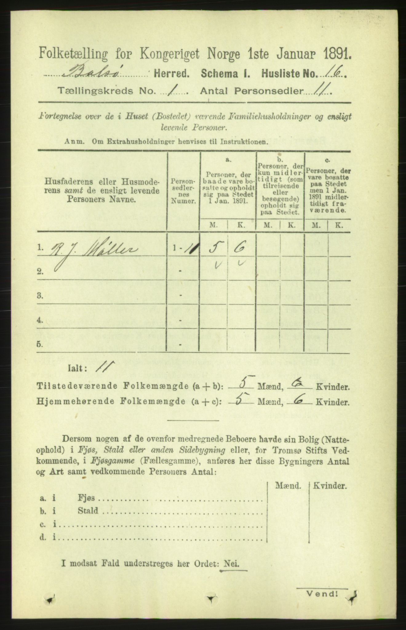 RA, 1891 census for 1544 Bolsøy, 1891, p. 47