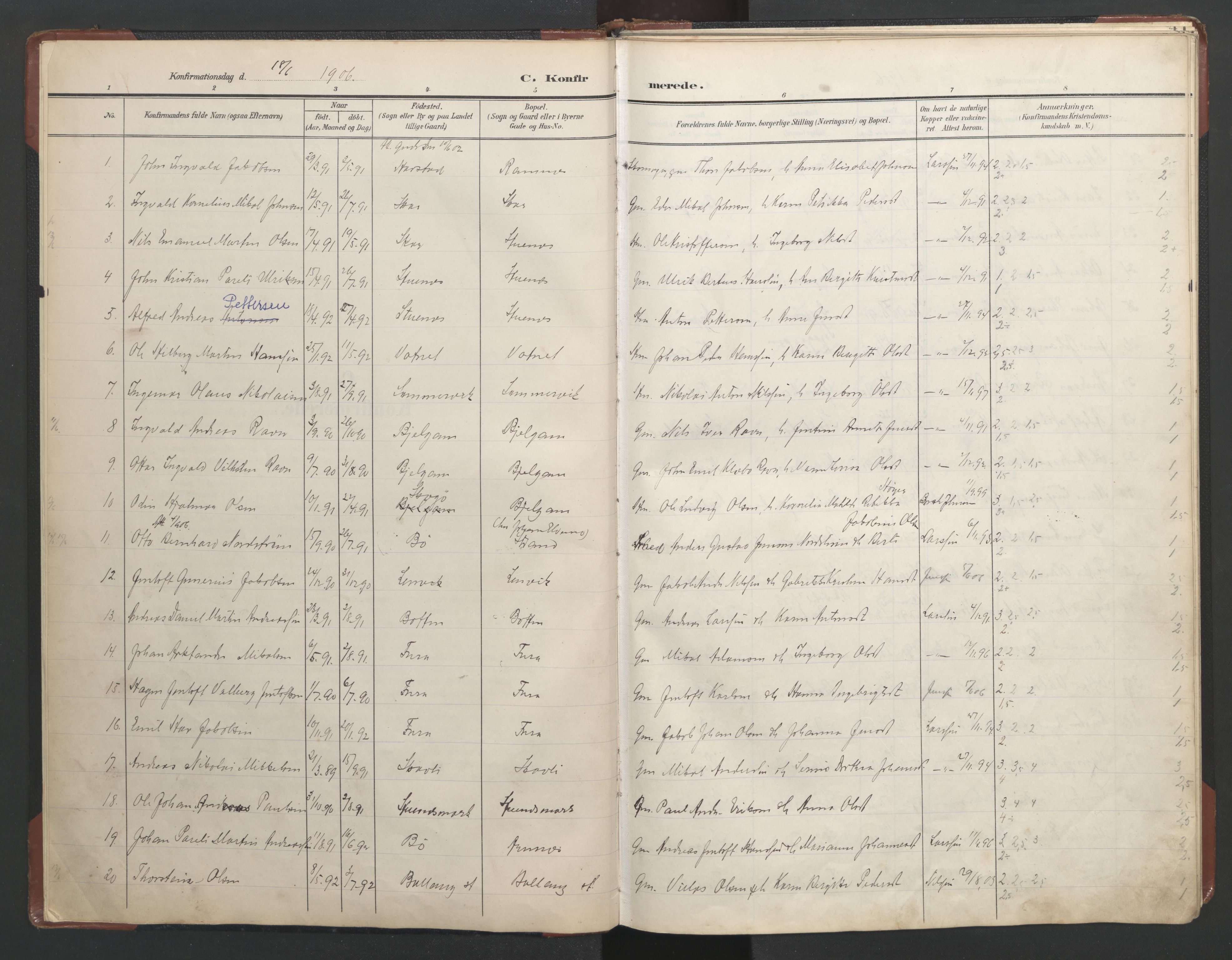 Ministerialprotokoller, klokkerbøker og fødselsregistre - Nordland, AV/SAT-A-1459/863/L0918: Parish register (copy) no. 863C08, 1906-1921