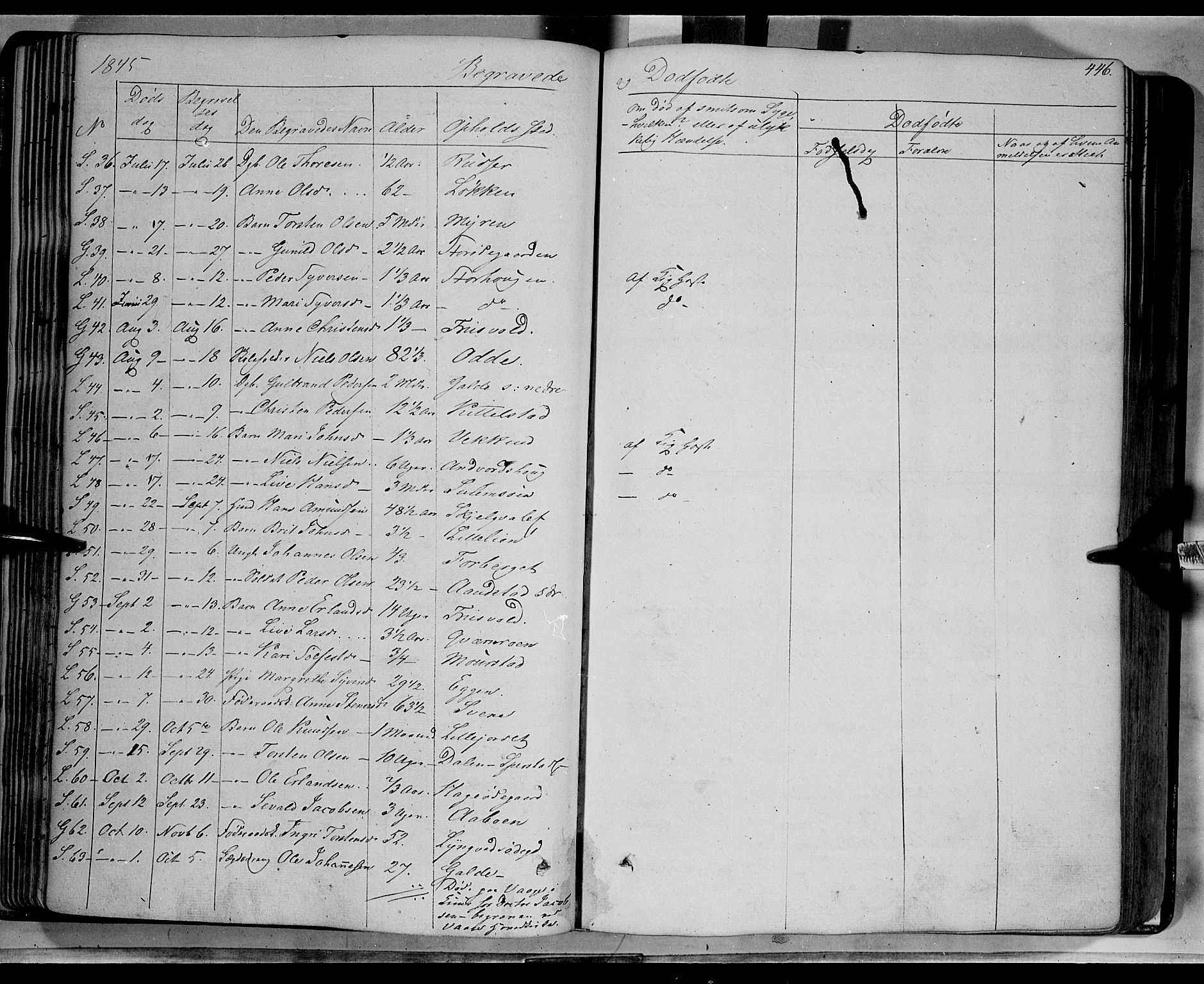 Lom prestekontor, SAH/PREST-070/K/L0006: Parish register (official) no. 6B, 1837-1863, p. 446