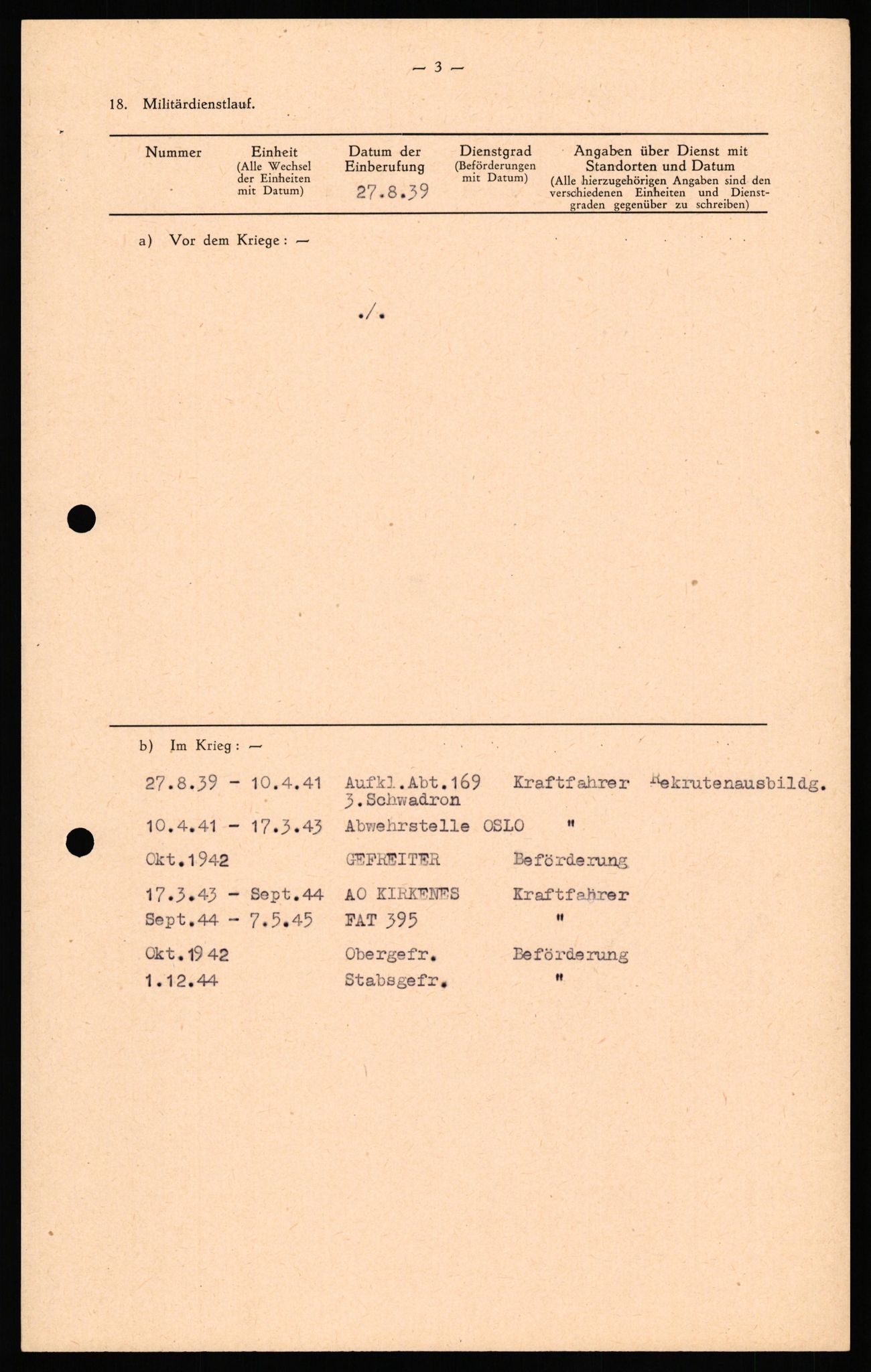 Forsvaret, Forsvarets overkommando II, RA/RAFA-3915/D/Db/L0035: CI Questionaires. Tyske okkupasjonsstyrker i Norge. Tyskere., 1945-1946, p. 450