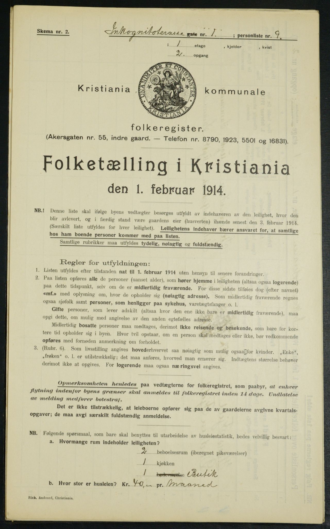 OBA, Municipal Census 1914 for Kristiania, 1914, p. 44360