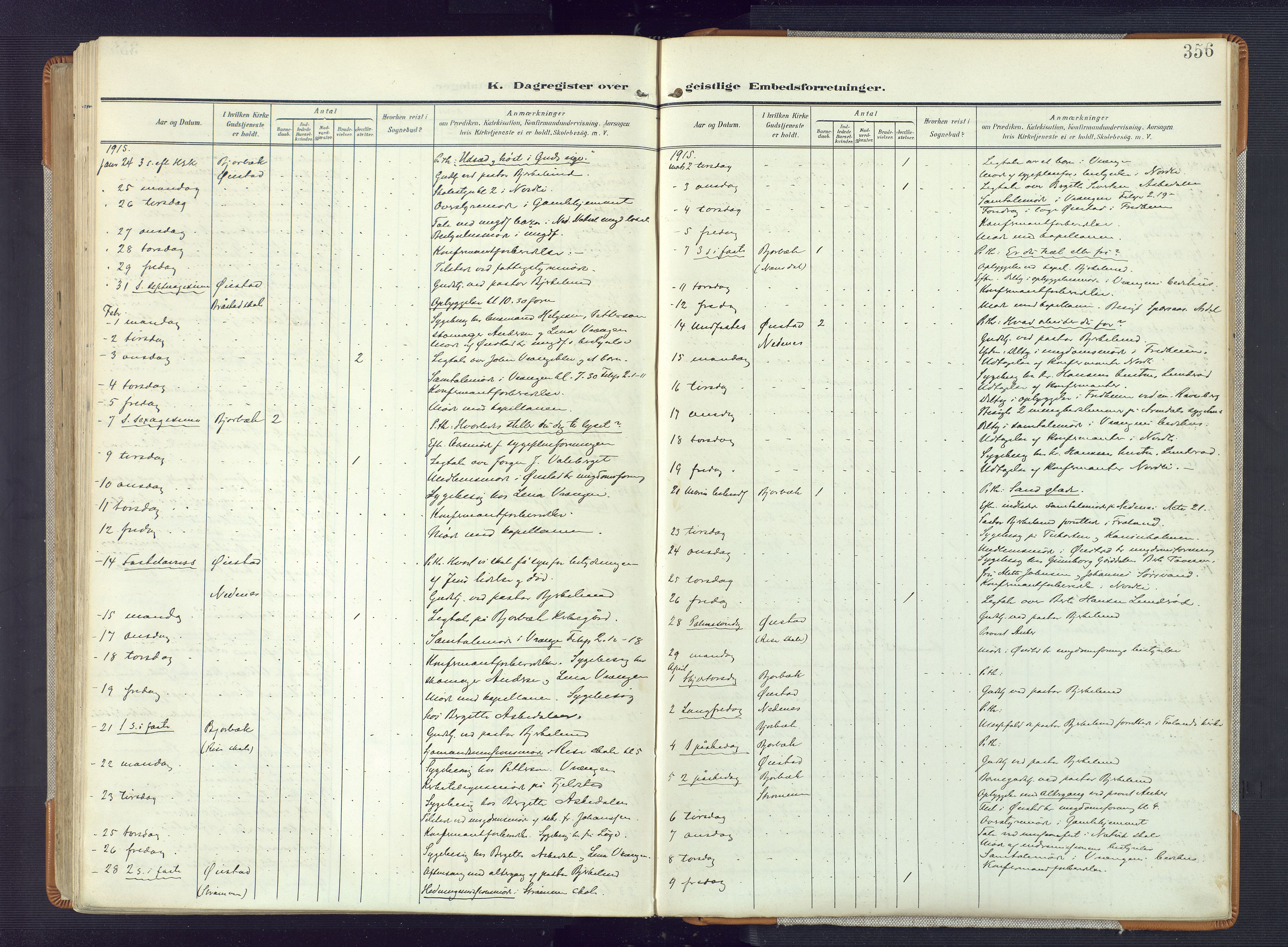 Øyestad sokneprestkontor, AV/SAK-1111-0049/F/Fa/L0019: Parish register (official) no. A 19, 1908-1922, p. 356