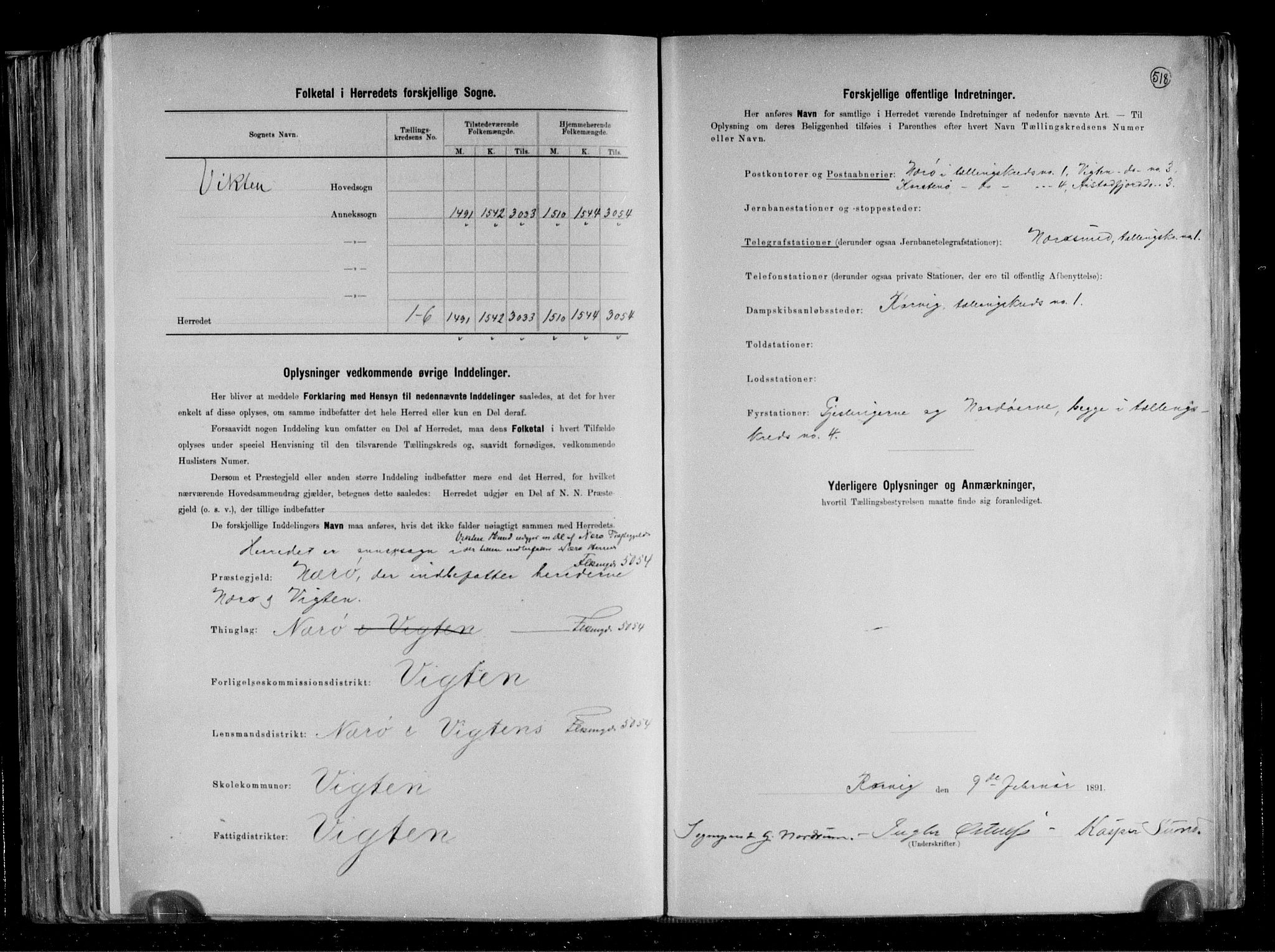 RA, 1891 census for 1750 Vikna, 1891, p. 3