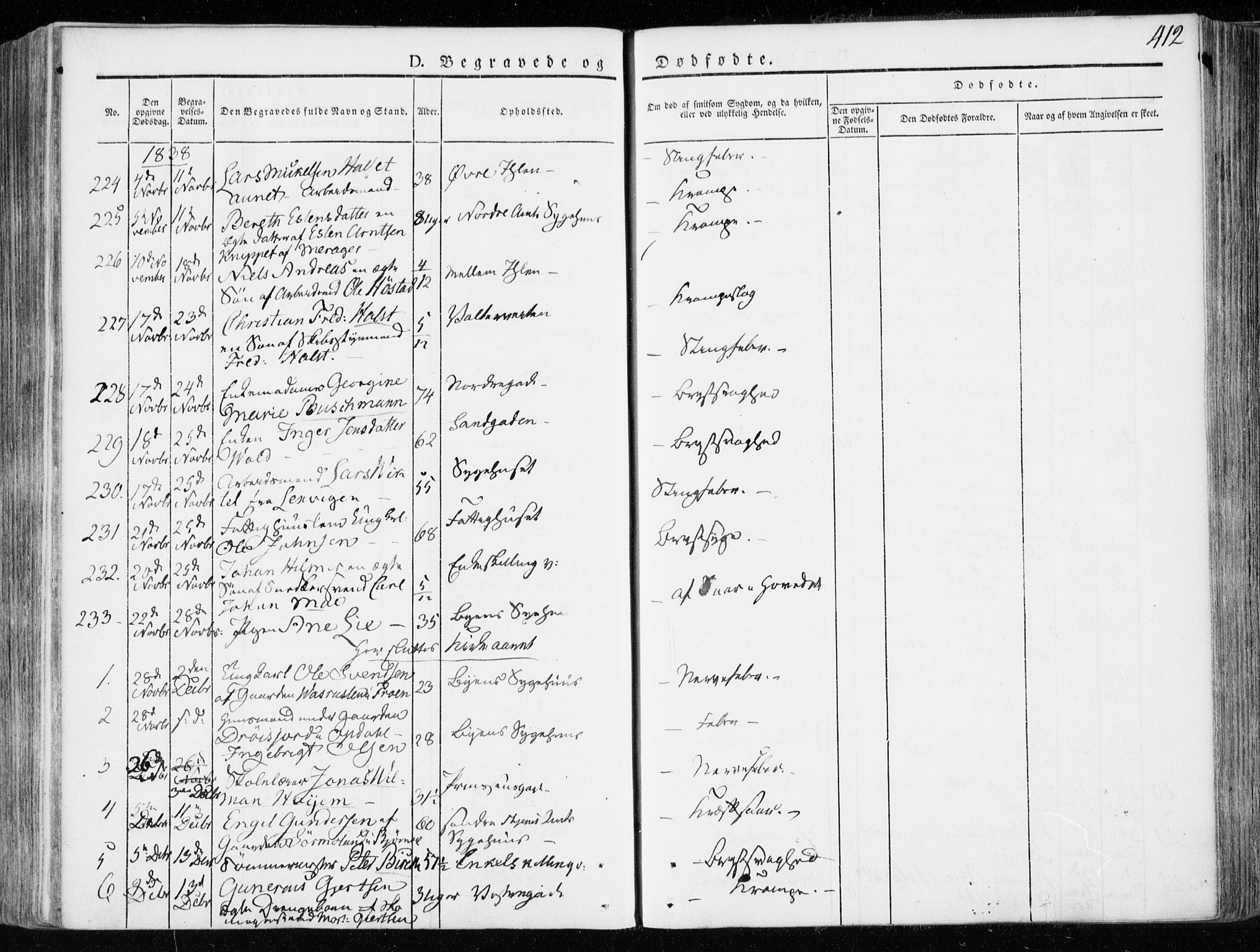 Ministerialprotokoller, klokkerbøker og fødselsregistre - Sør-Trøndelag, SAT/A-1456/601/L0047: Parish register (official) no. 601A15, 1831-1839, p. 412
