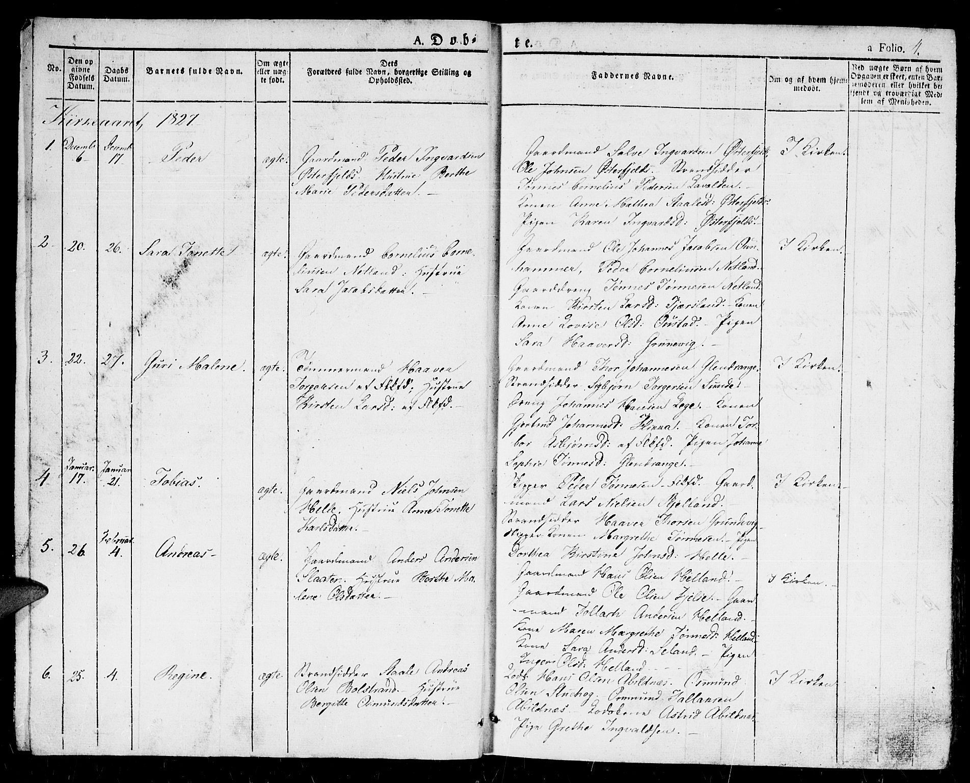 Flekkefjord sokneprestkontor, SAK/1111-0012/F/Fb/Fbc/L0004: Parish register (copy) no. B 4, 1827-1846, p. 4