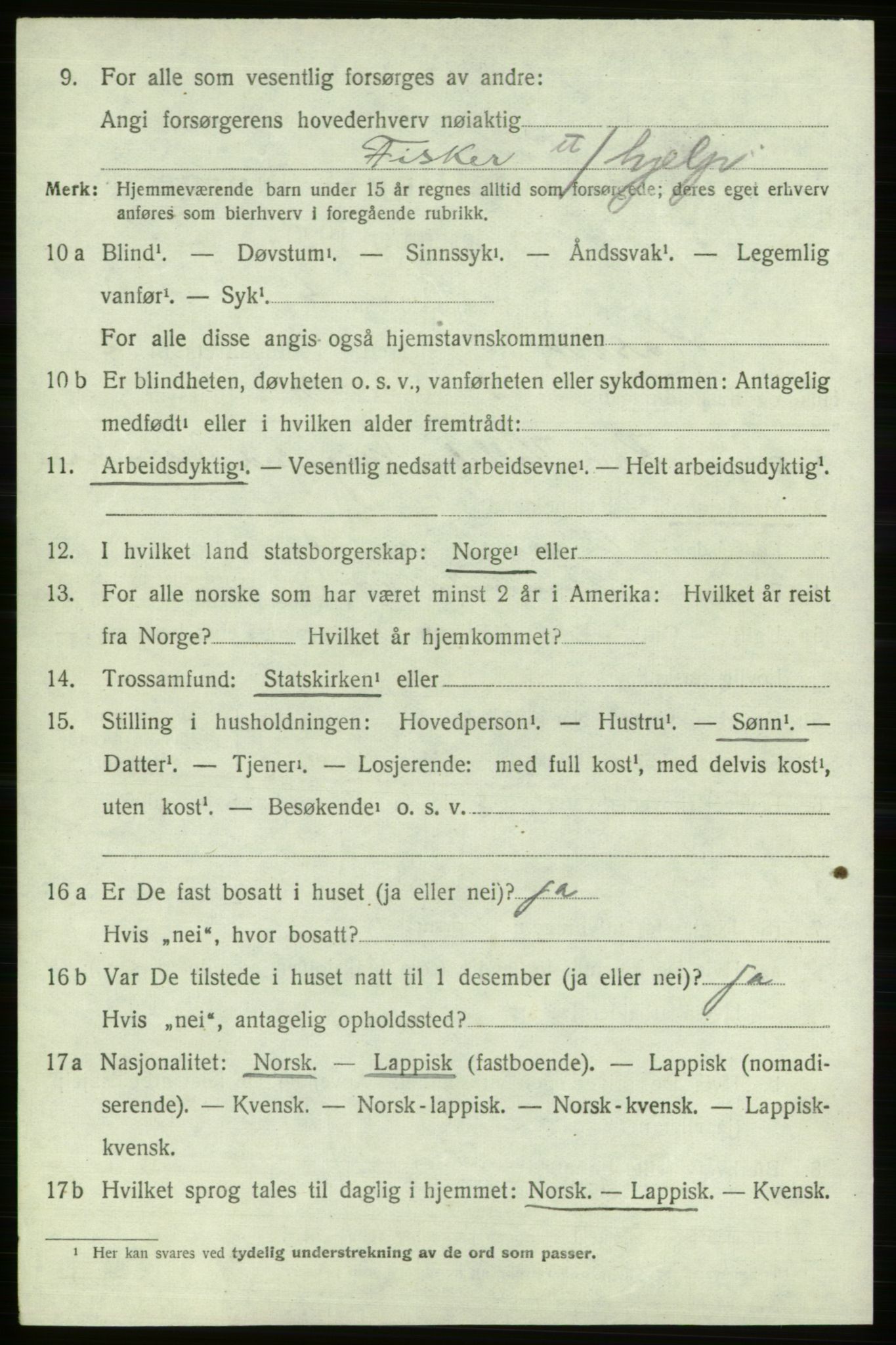 SATØ, 1920 census for Hasvik, 1920, p. 988