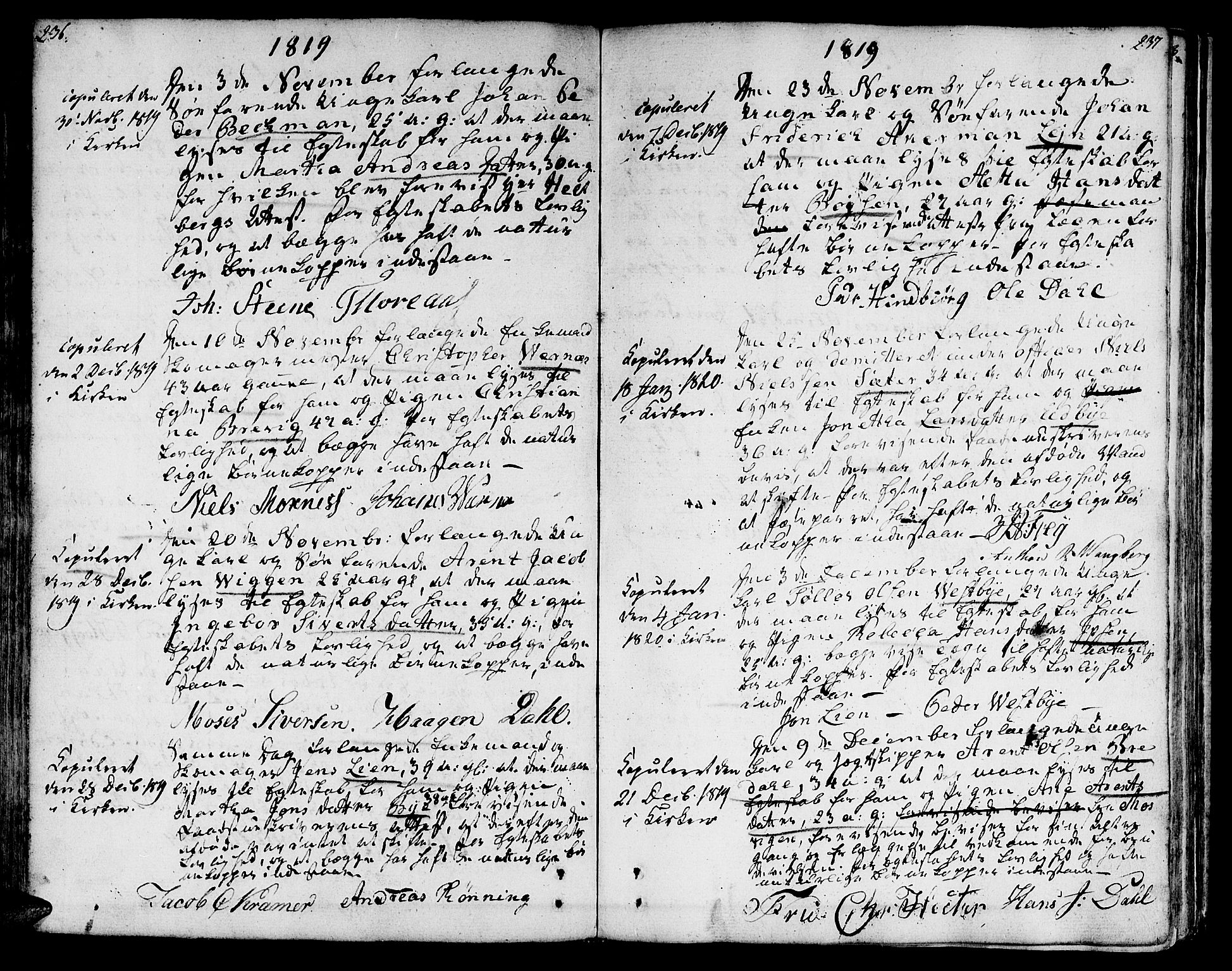 Ministerialprotokoller, klokkerbøker og fødselsregistre - Sør-Trøndelag, SAT/A-1456/601/L0042: Parish register (official) no. 601A10, 1802-1830, p. 236-237