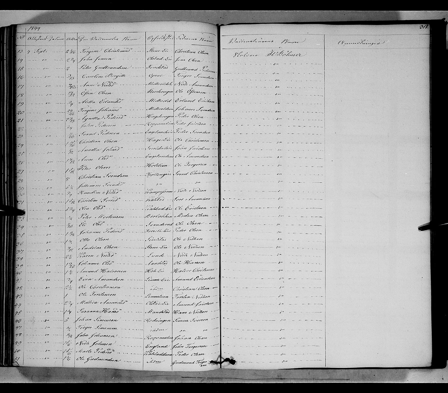 Gausdal prestekontor, AV/SAH-PREST-090/H/Ha/Haa/L0007: Parish register (official) no. 7, 1840-1850, p. 318