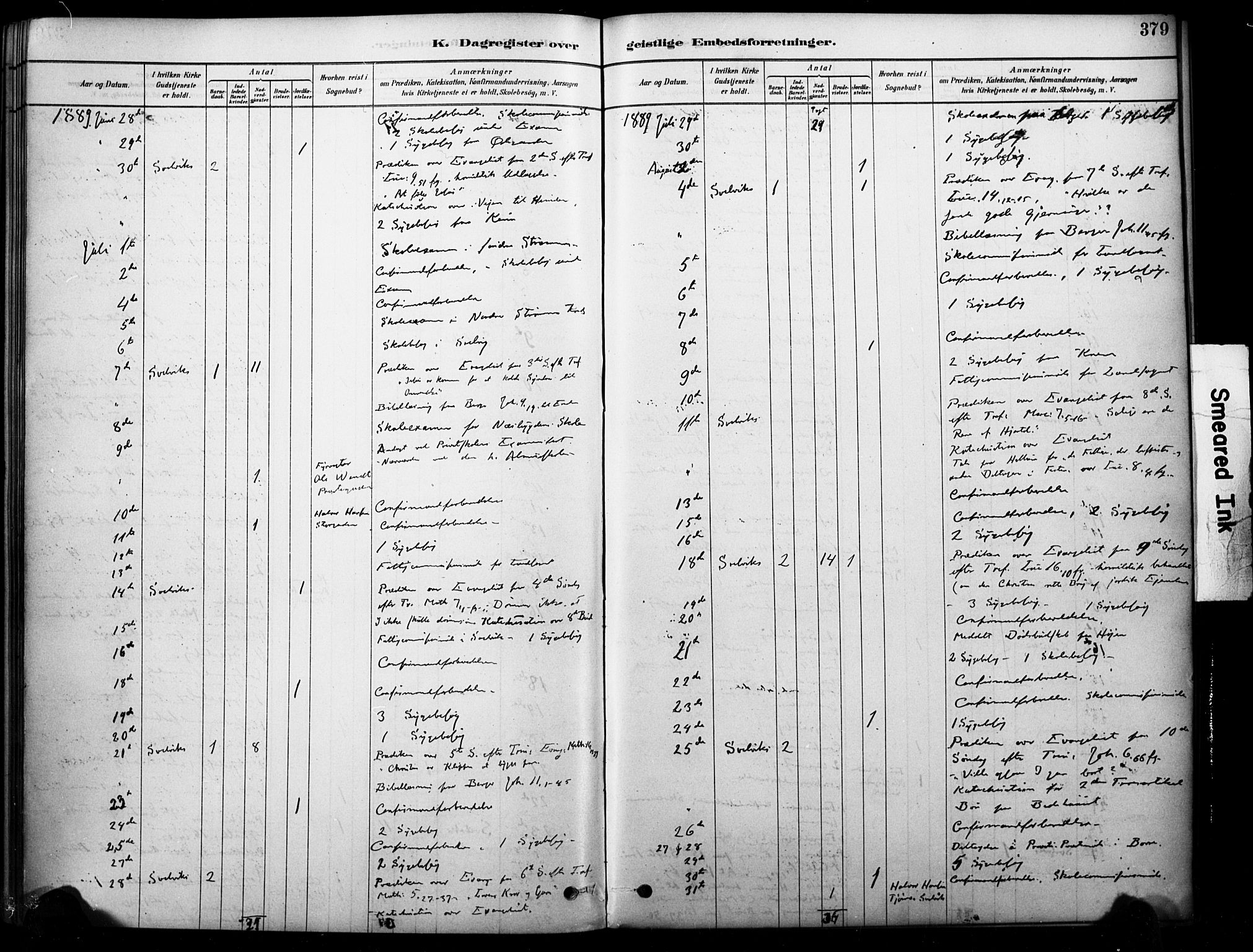 Strømm kirkebøker, AV/SAKO-A-322/F/Fb/L0001: Parish register (official) no. II 1, 1878-1899, p. 379