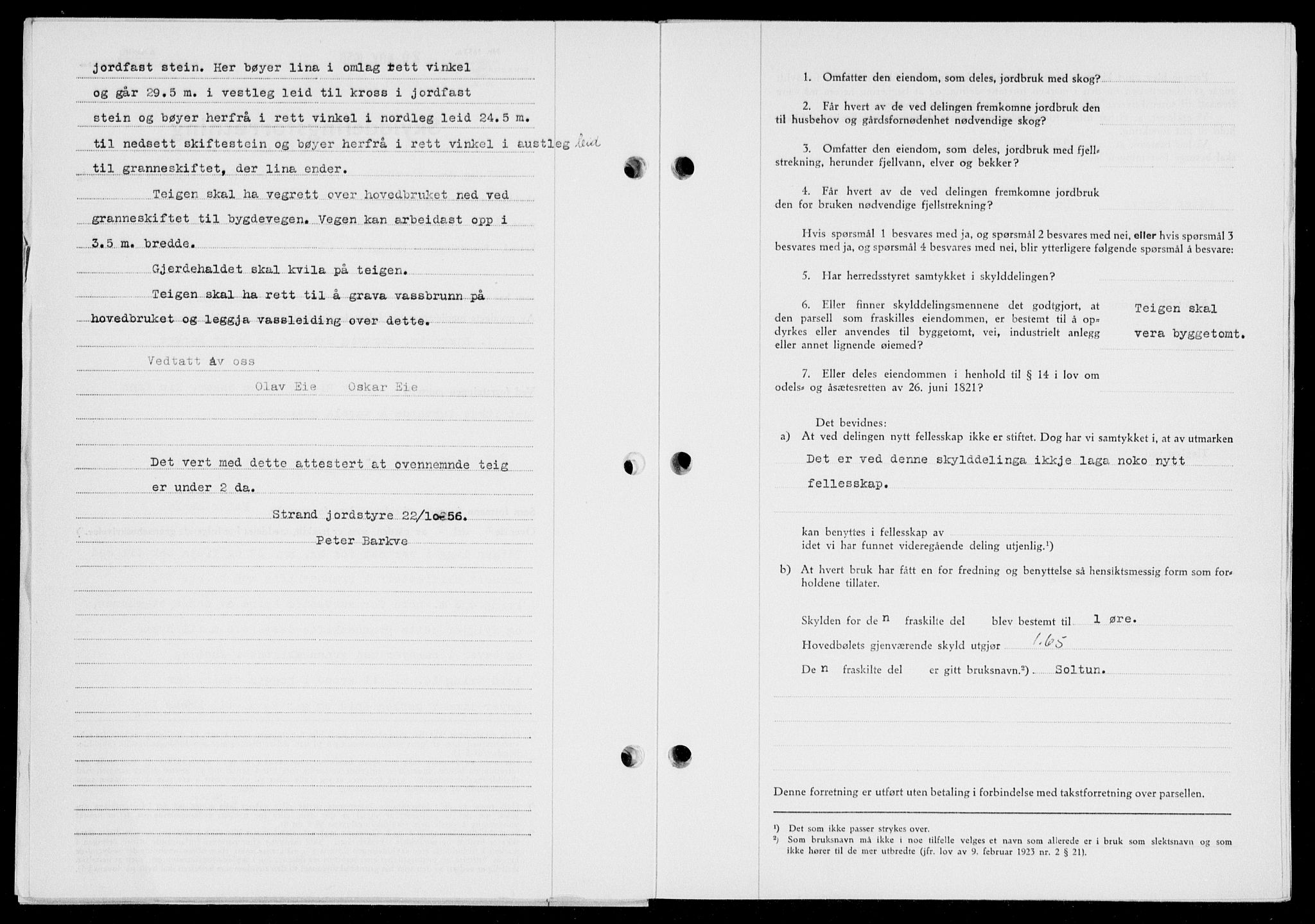 Ryfylke tingrett, SAST/A-100055/001/II/IIB/L0135: Mortgage book no. 114, 1956-1957, Diary no: : 2083/1956