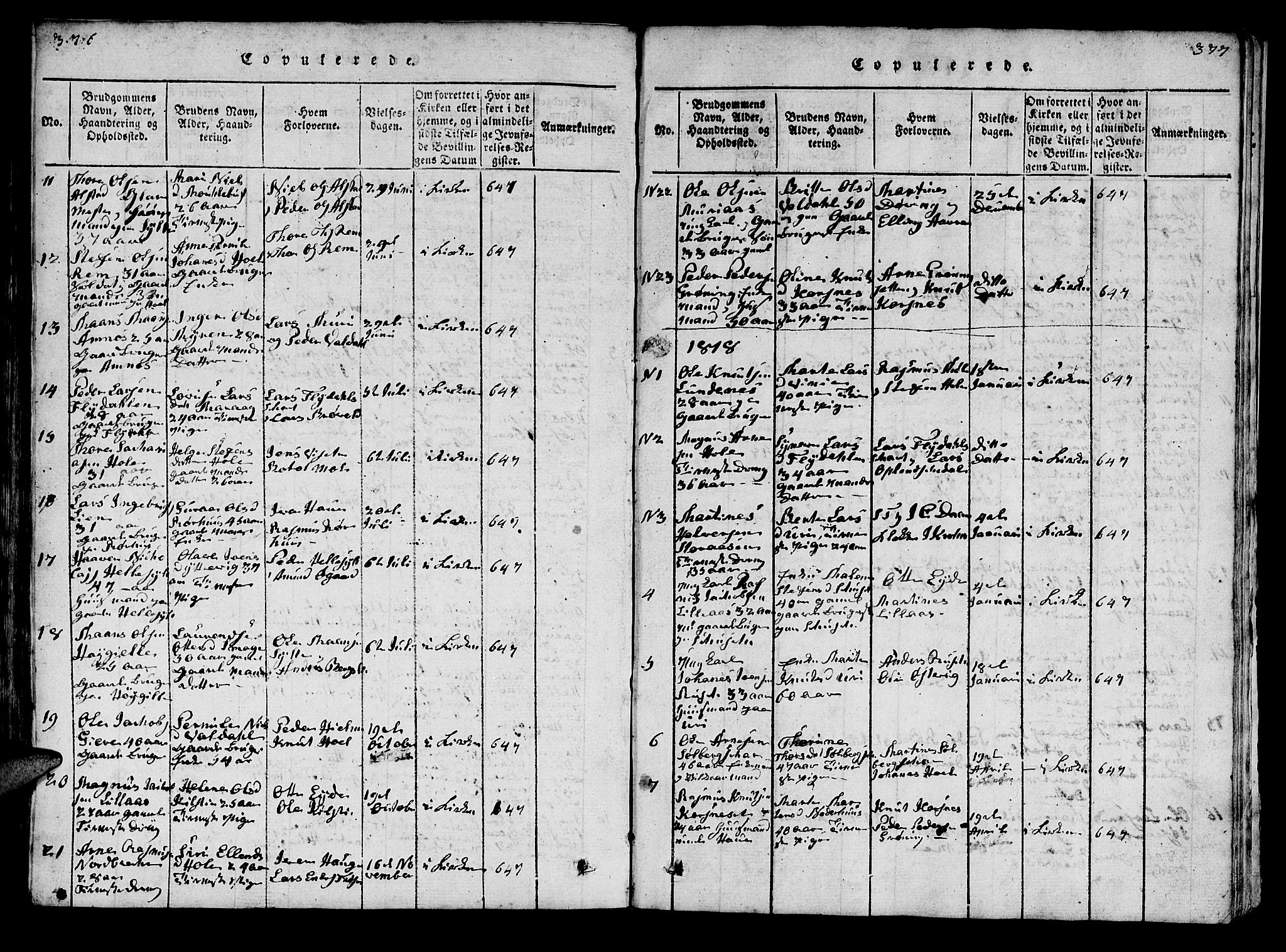 Ministerialprotokoller, klokkerbøker og fødselsregistre - Møre og Romsdal, SAT/A-1454/519/L0246: Parish register (official) no. 519A05, 1817-1834, p. 376-377