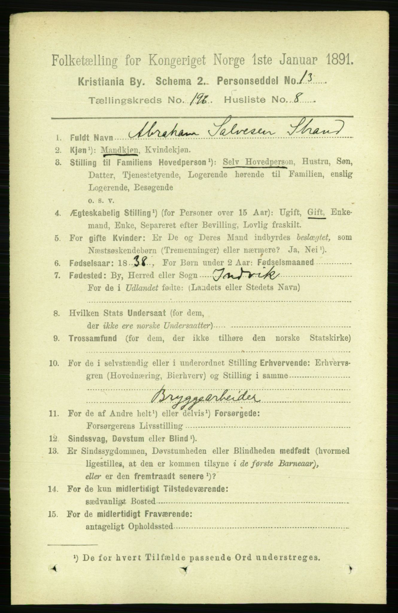 RA, 1891 census for 0301 Kristiania, 1891, p. 118551