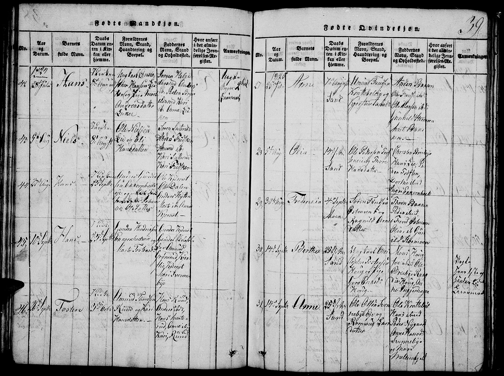 Nord-Odal prestekontor, AV/SAH-PREST-032/H/Ha/Hab/L0001: Parish register (copy) no. 1, 1819-1838, p. 39