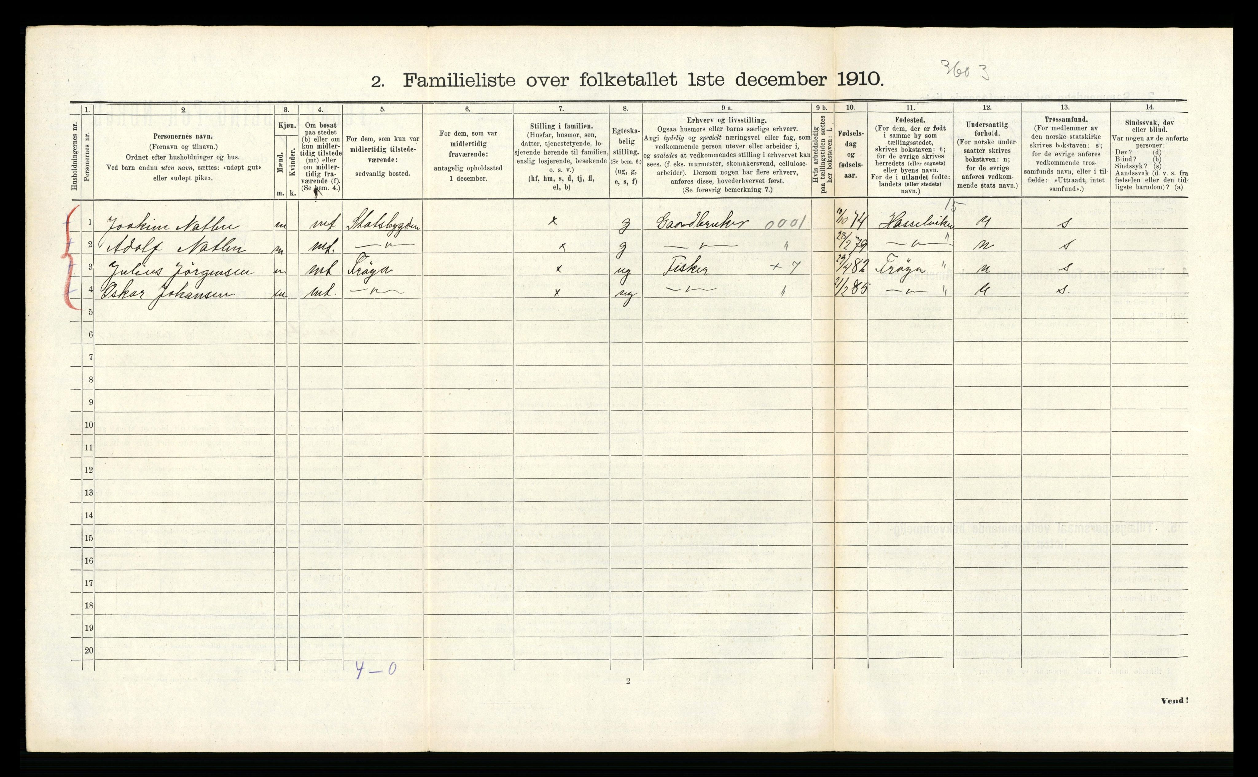 RA, 1910 census for Trondheim, 1910, p. 5134