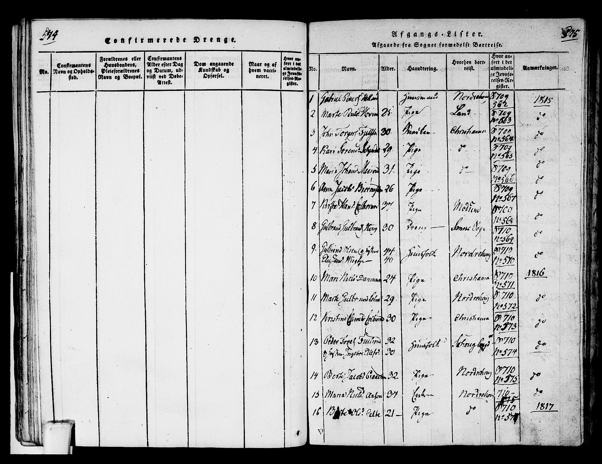 Hole kirkebøker, AV/SAKO-A-228/F/Fa/L0004: Parish register (official) no. I 4, 1814-1833, p. 574-575
