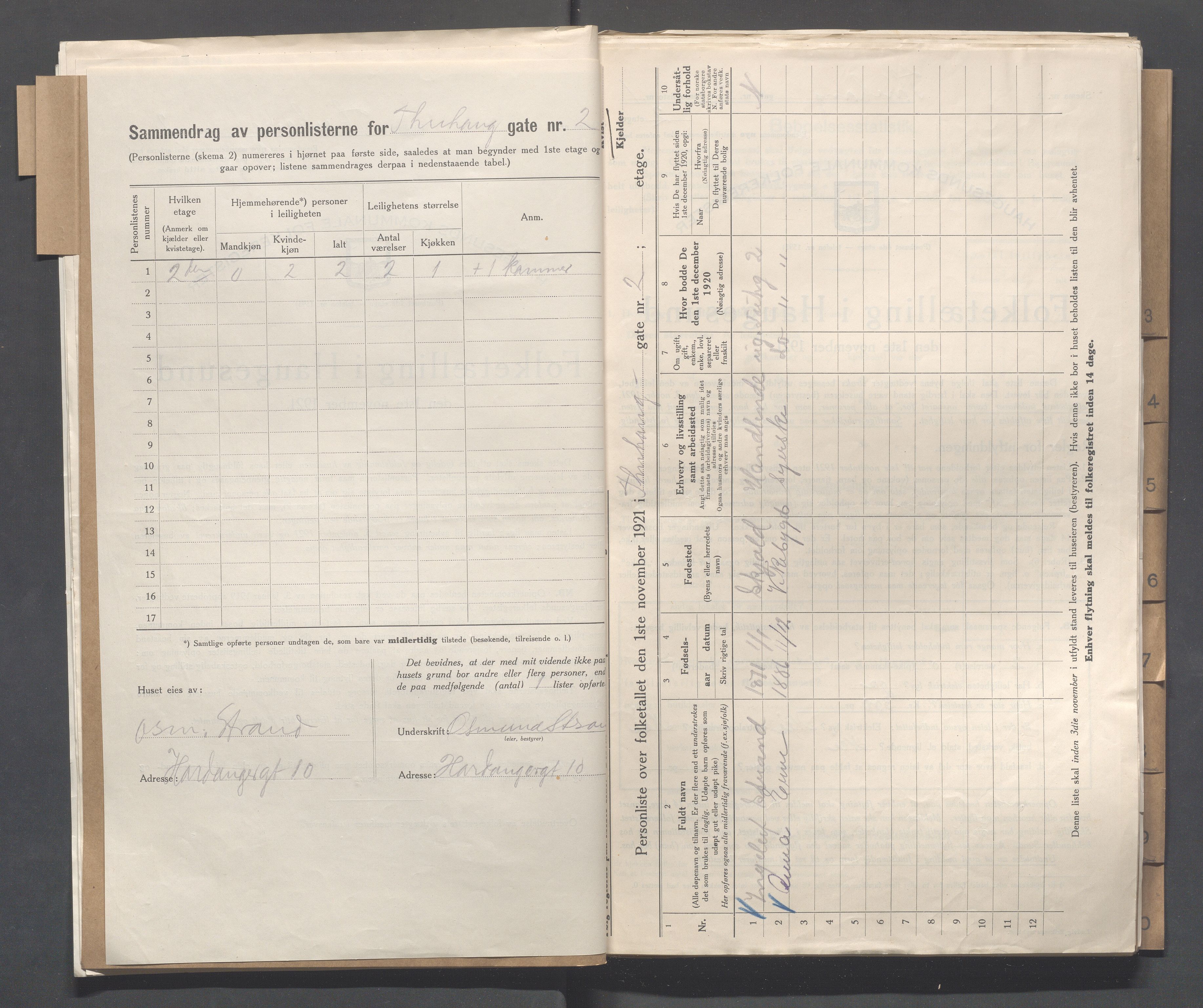 IKAR, Local census 1.11.1921 for Haugesund, 1921, p. 5399