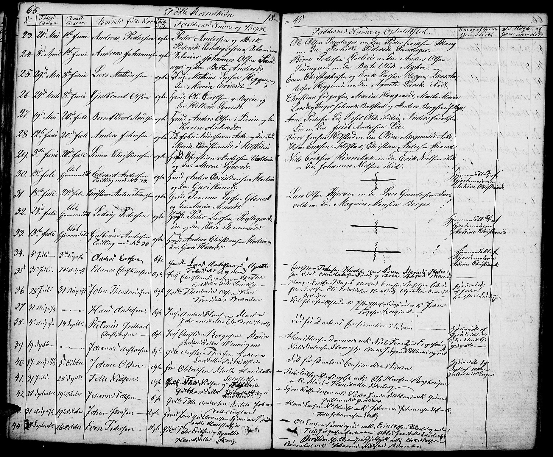 Nes prestekontor, Hedmark, AV/SAH-PREST-020/K/Ka/L0003: Parish register (official) no. 3, 1827-1851, p. 65