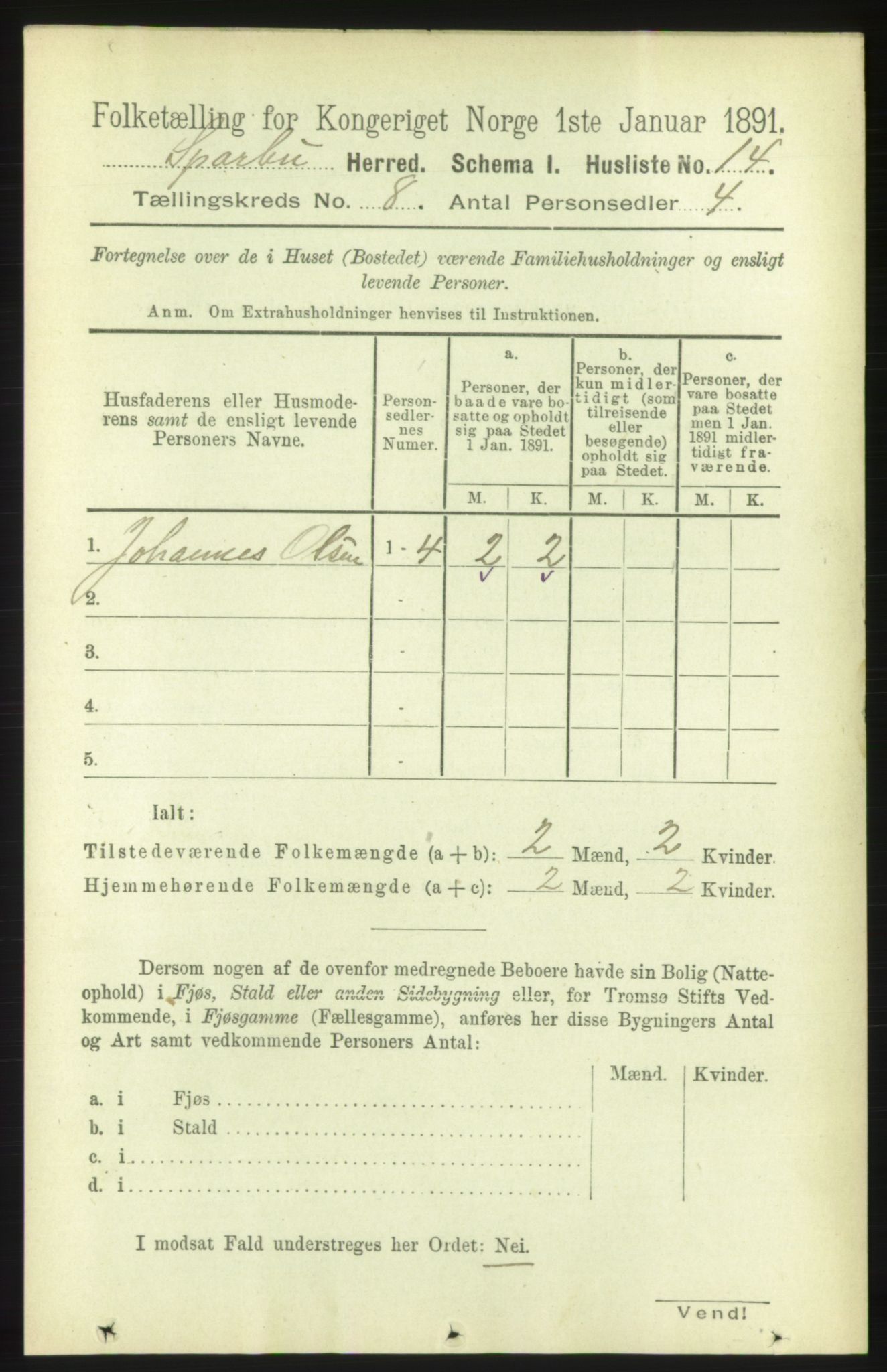 RA, 1891 census for 1731 Sparbu, 1891, p. 2774