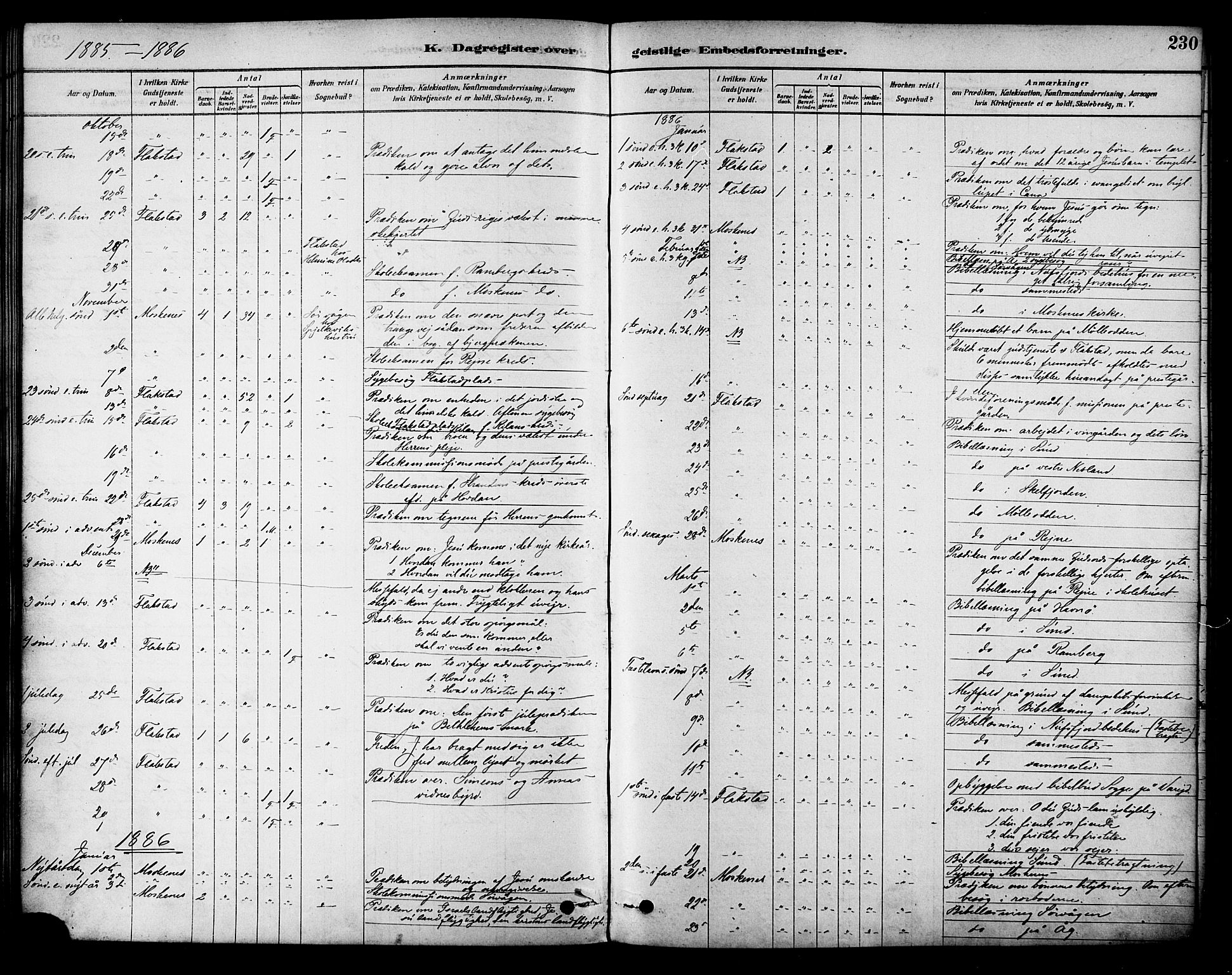 Ministerialprotokoller, klokkerbøker og fødselsregistre - Nordland, SAT/A-1459/885/L1204: Parish register (official) no. 885A05, 1878-1892, p. 230