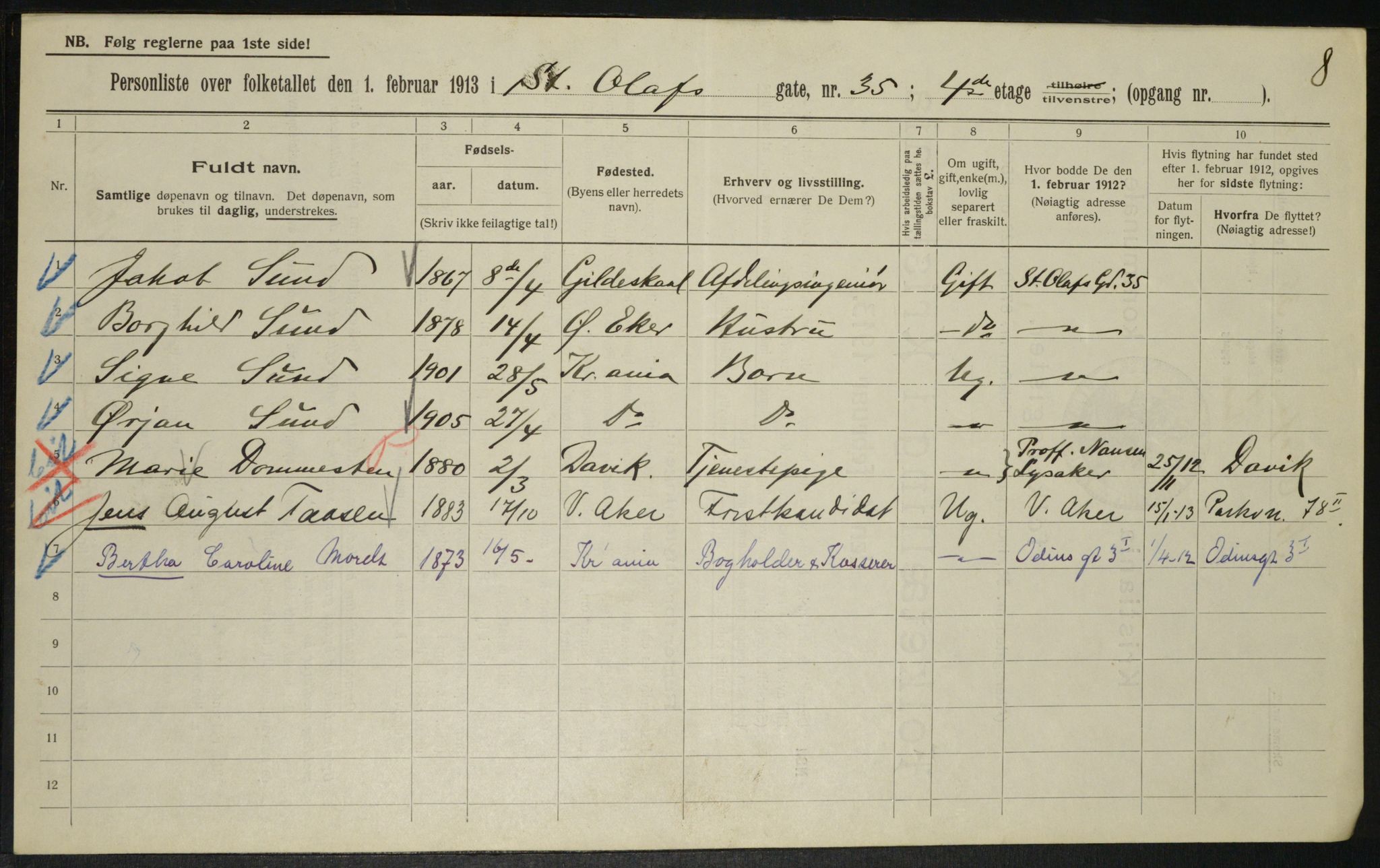 OBA, Municipal Census 1913 for Kristiania, 1913, p. 88360