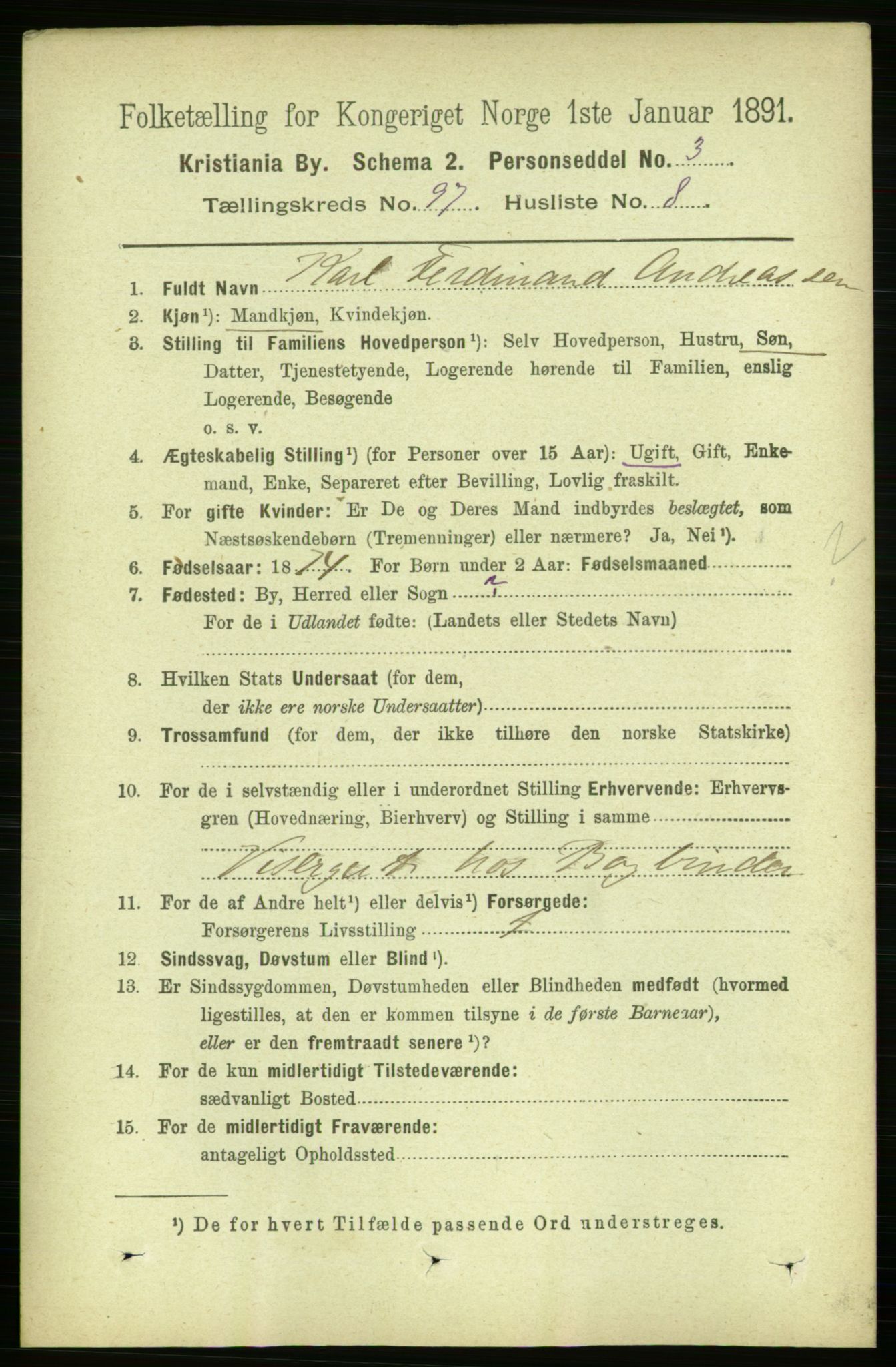 RA, 1891 census for 0301 Kristiania, 1891, p. 47089