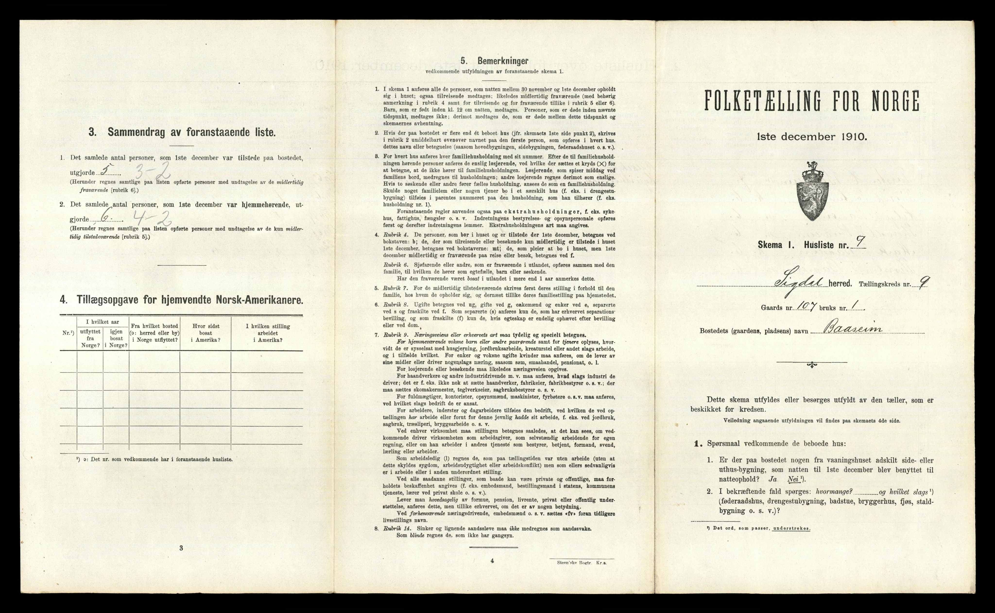 RA, 1910 census for Sigdal, 1910, p. 944