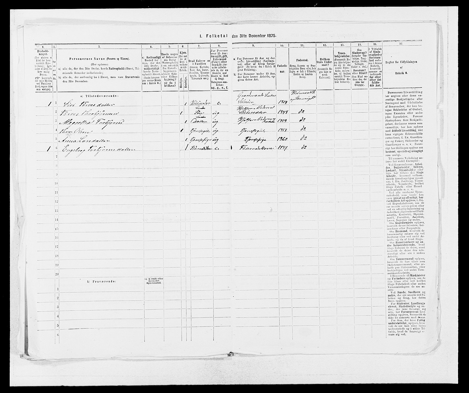 SAB, 1875 census for 1212P Skånevik, 1875, p. 228