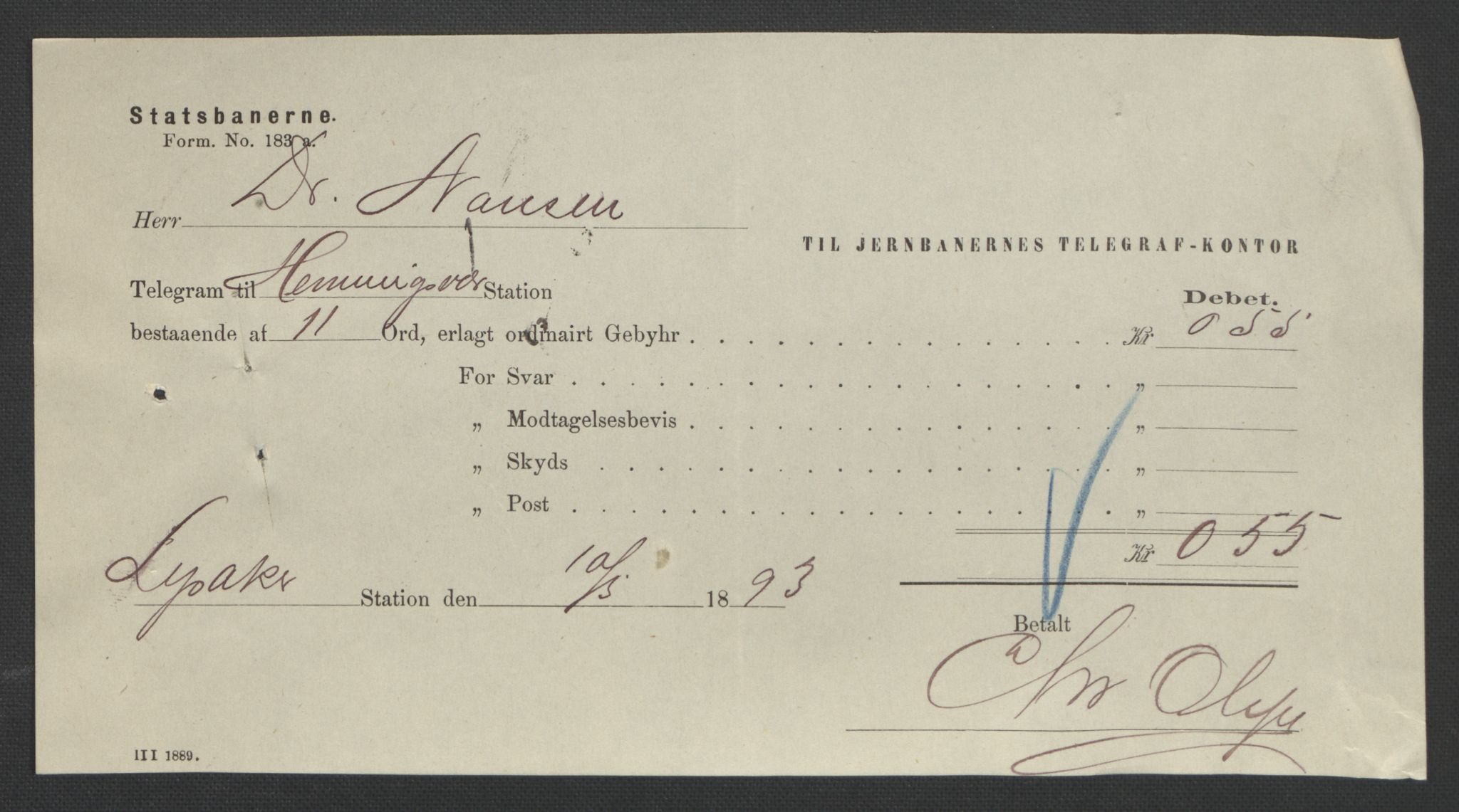 Arbeidskomitéen for Fridtjof Nansens polarekspedisjon, AV/RA-PA-0061/R/L0008/0001: Regnskapsbilag nr. 1-554 / Kassabilag 1-200, 1892-1893, p. 7