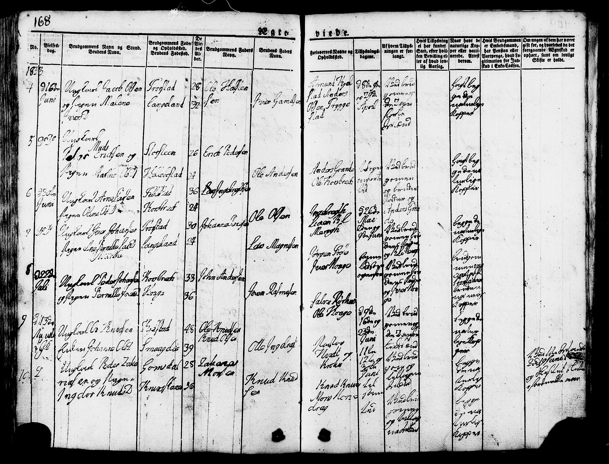 Ministerialprotokoller, klokkerbøker og fødselsregistre - Møre og Romsdal, SAT/A-1454/517/L0221: Parish register (official) no. 517A01, 1827-1858, p. 168