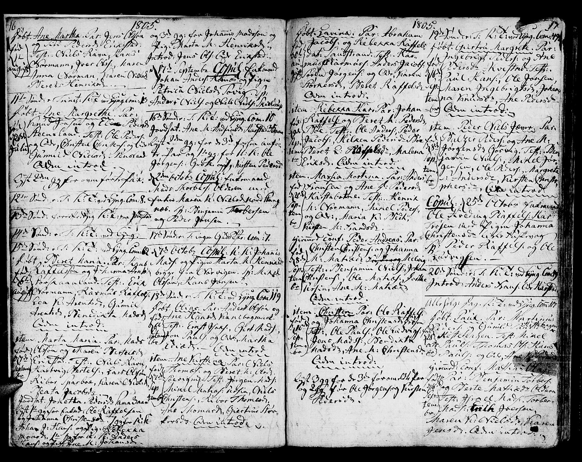 Trondenes sokneprestkontor, AV/SATØ-S-1319/H/Ha/L0005kirke: Parish register (official) no. 5, 1804-1820, p. 16-17