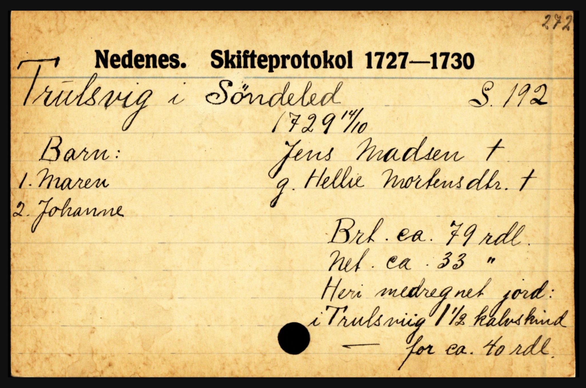 Nedenes sorenskriveri før 1824, AV/SAK-1221-0007/H, p. 30915