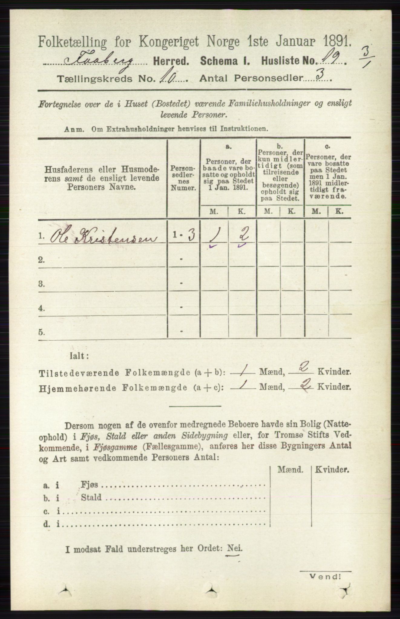 RA, 1891 census for 0524 Fåberg, 1891, p. 4057