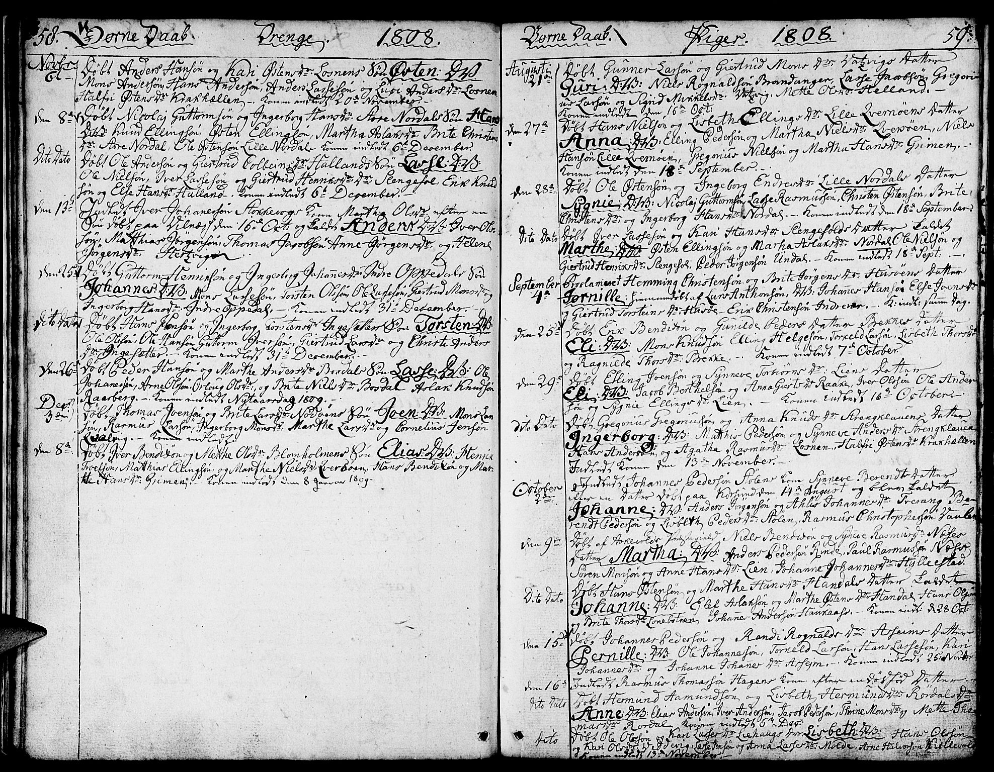 Gulen sokneprestembete, AV/SAB-A-80201/H/Haa/Haaa/L0016: Parish register (official) no. A 16, 1798-1808, p. 60-61