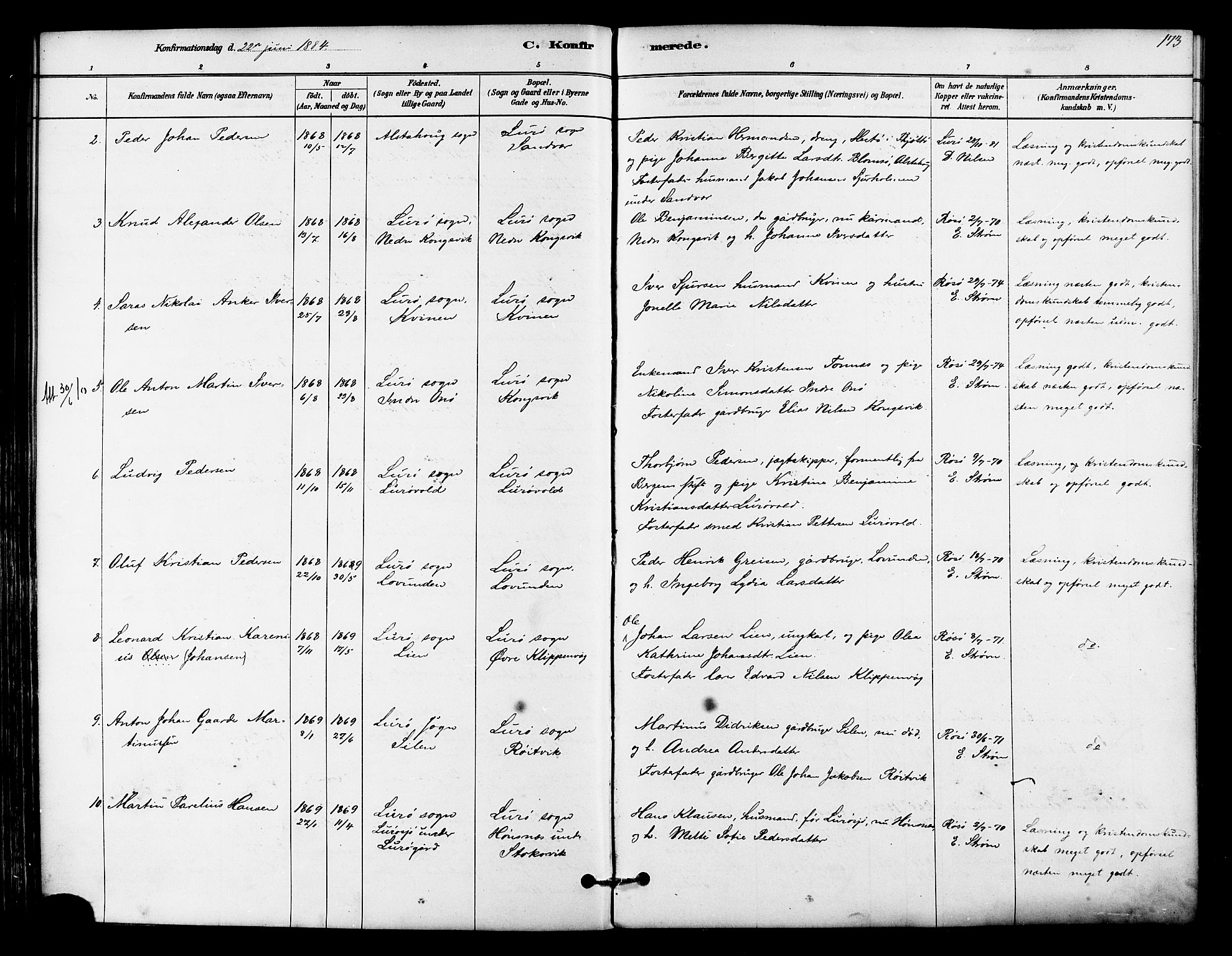 Ministerialprotokoller, klokkerbøker og fødselsregistre - Nordland, AV/SAT-A-1459/839/L0568: Parish register (official) no. 839A05, 1880-1902, p. 173