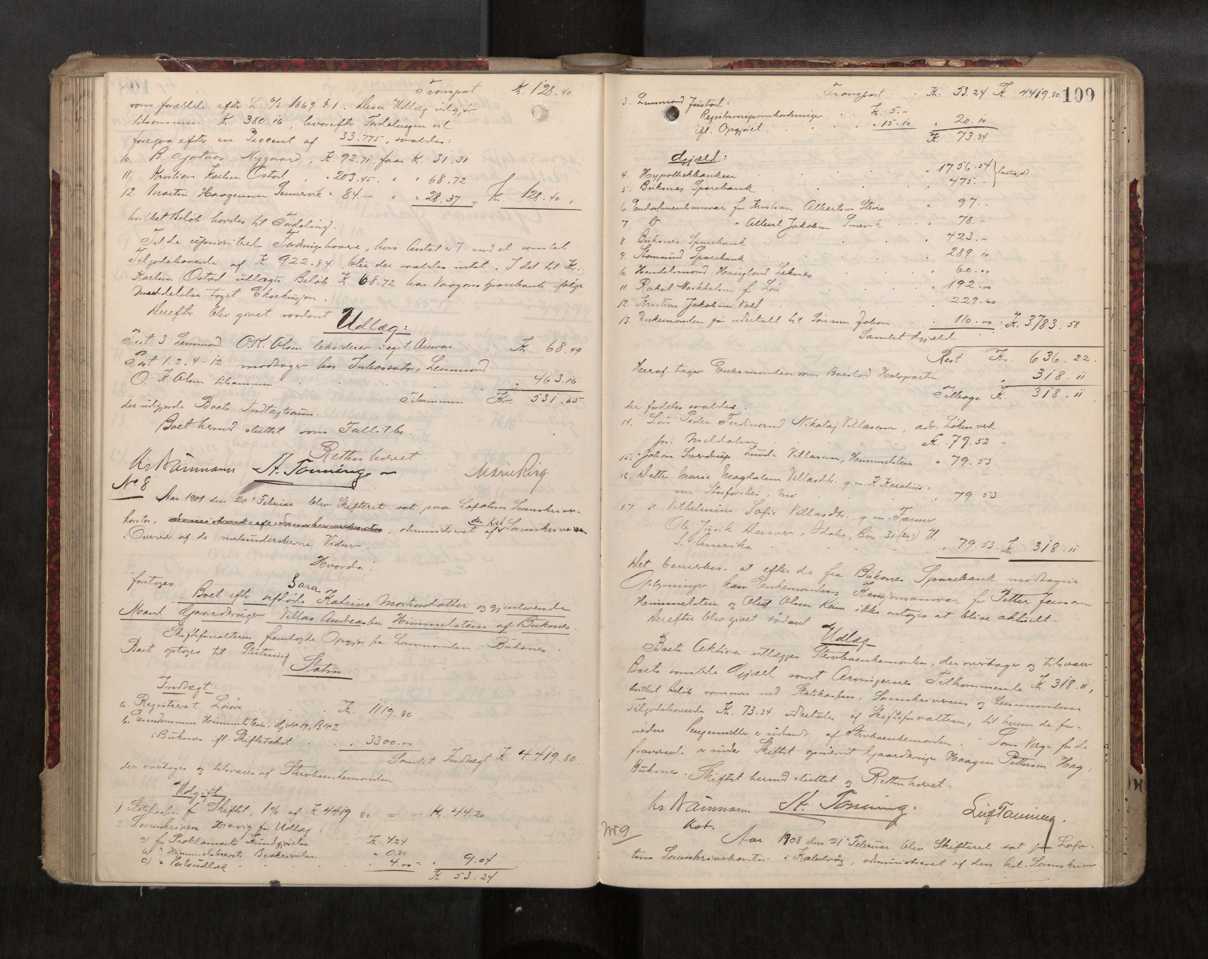 Lofoten sorenskriveri, AV/SAT-A-0017/1/3/3A/L0008: Skifteprotokoll, 1905-1910, p. 109