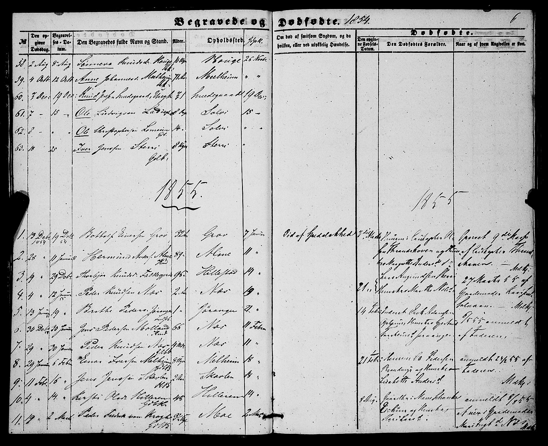 Hafslo sokneprestembete, AV/SAB-A-80301/H/Haa/Haaa/L0010: Parish register (official) no. A 10, 1853-1876, p. 6