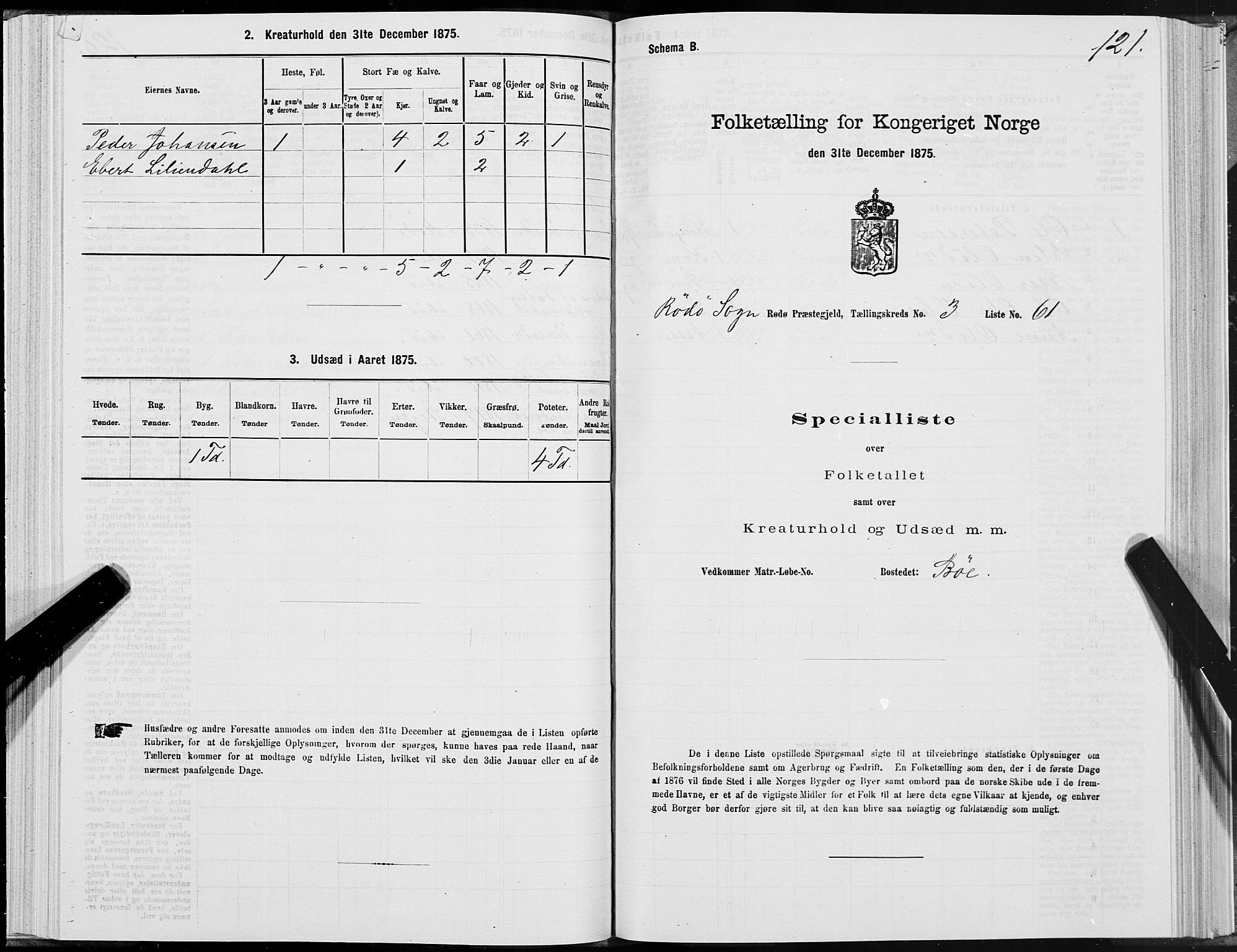 SAT, 1875 census for 1836P Rødøy, 1875, p. 2121