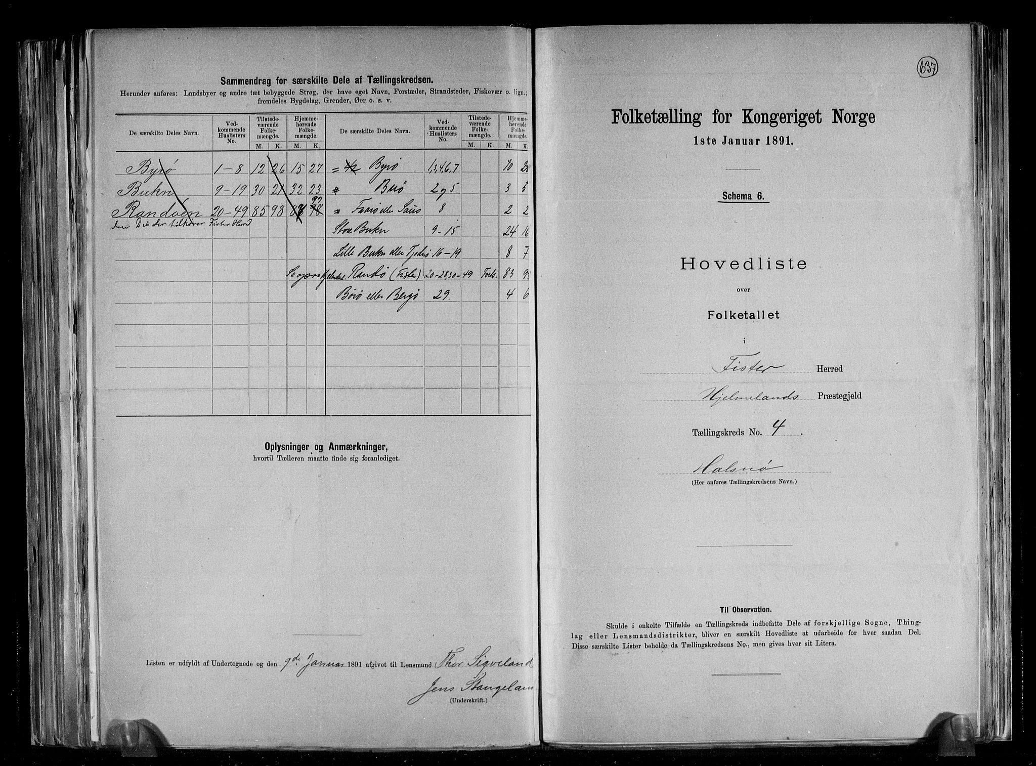 RA, 1891 census for 1132 Fister, 1891, p. 10