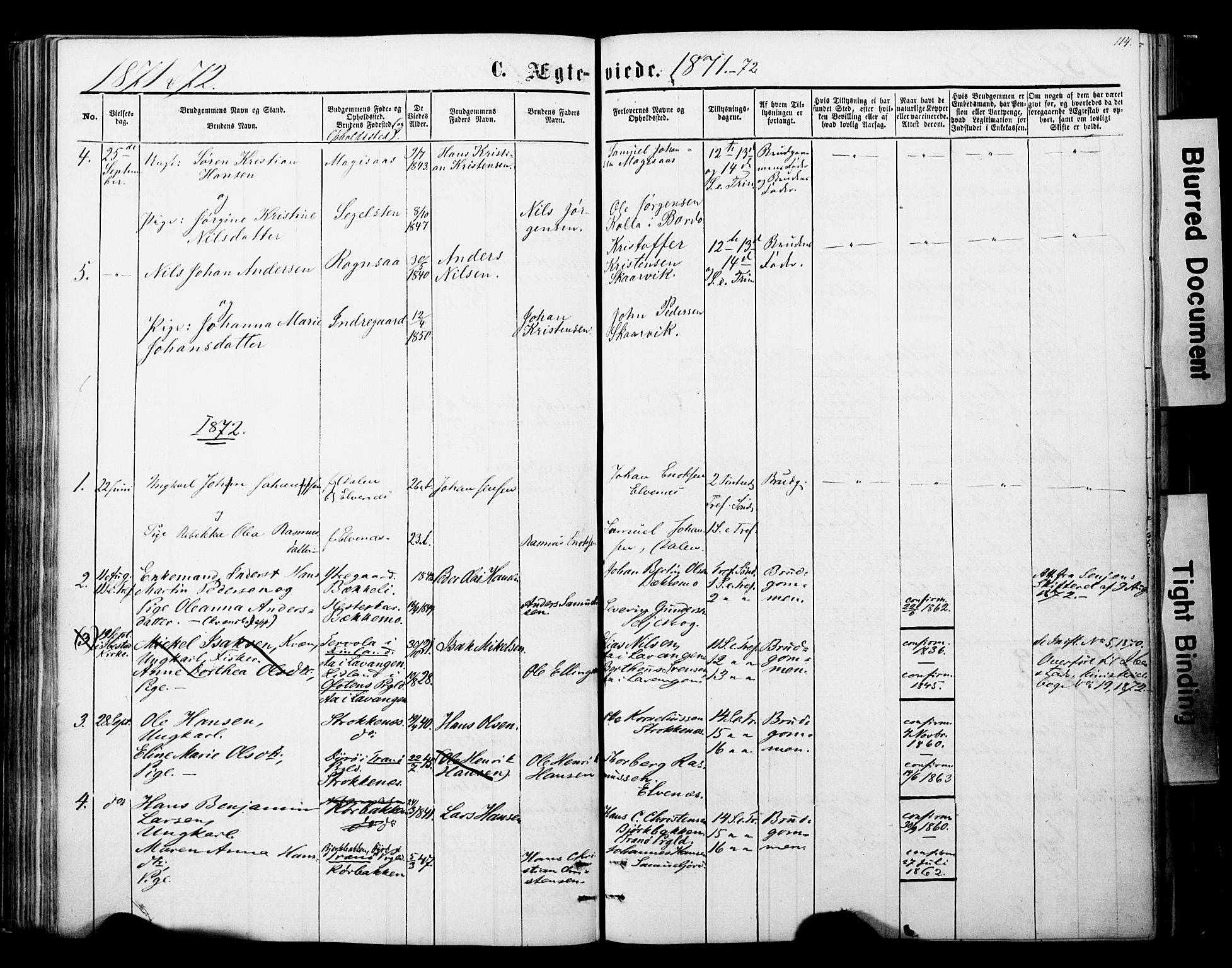 Ibestad sokneprestembete, SATØ/S-0077/H/Ha/Haa/L0013kirke: Parish register (official) no. 13, 1865-1879, p. 114