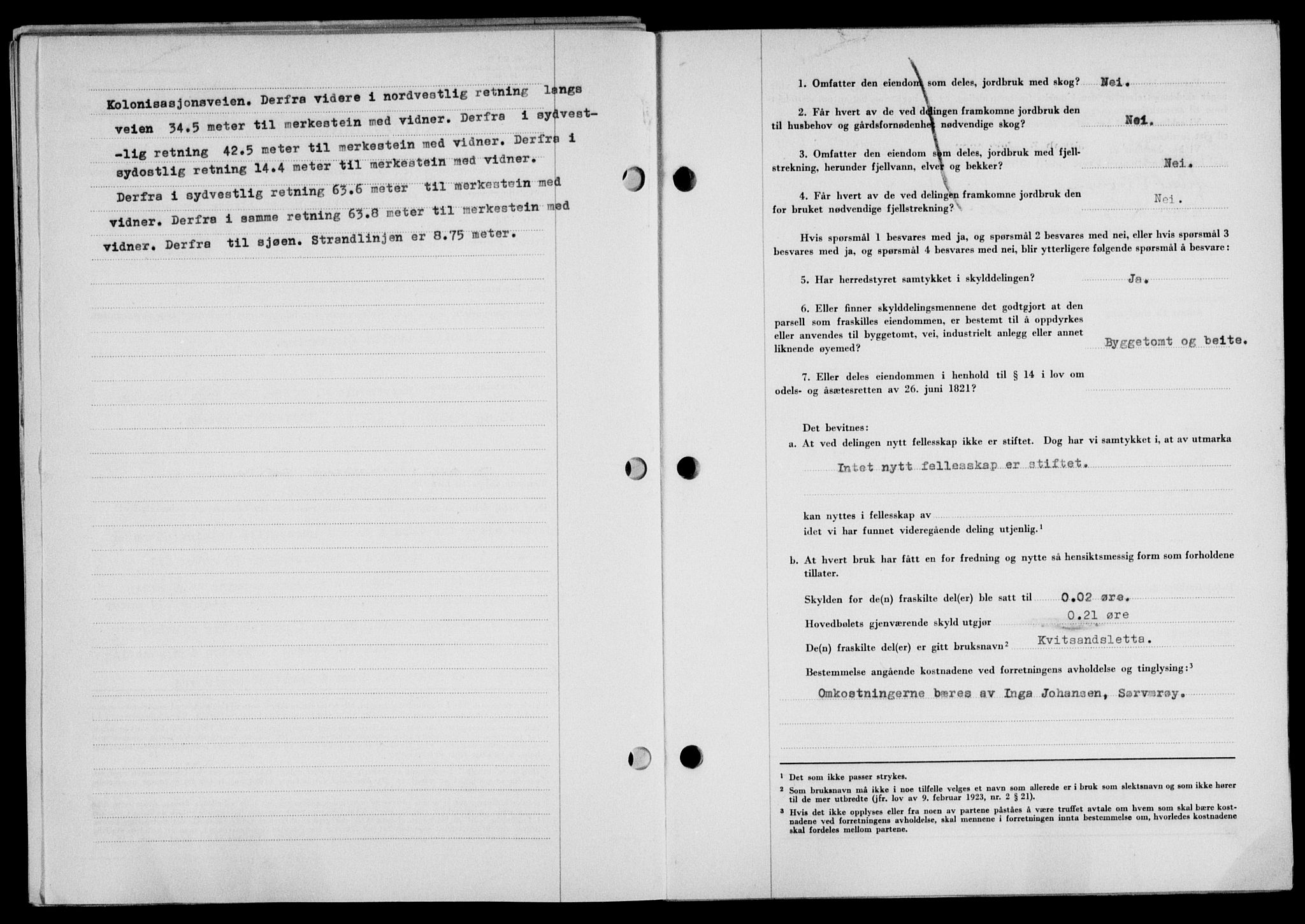 Lofoten sorenskriveri, SAT/A-0017/1/2/2C/L0022a: Mortgage book no. 22a, 1949-1950, Diary no: : 2515/1949