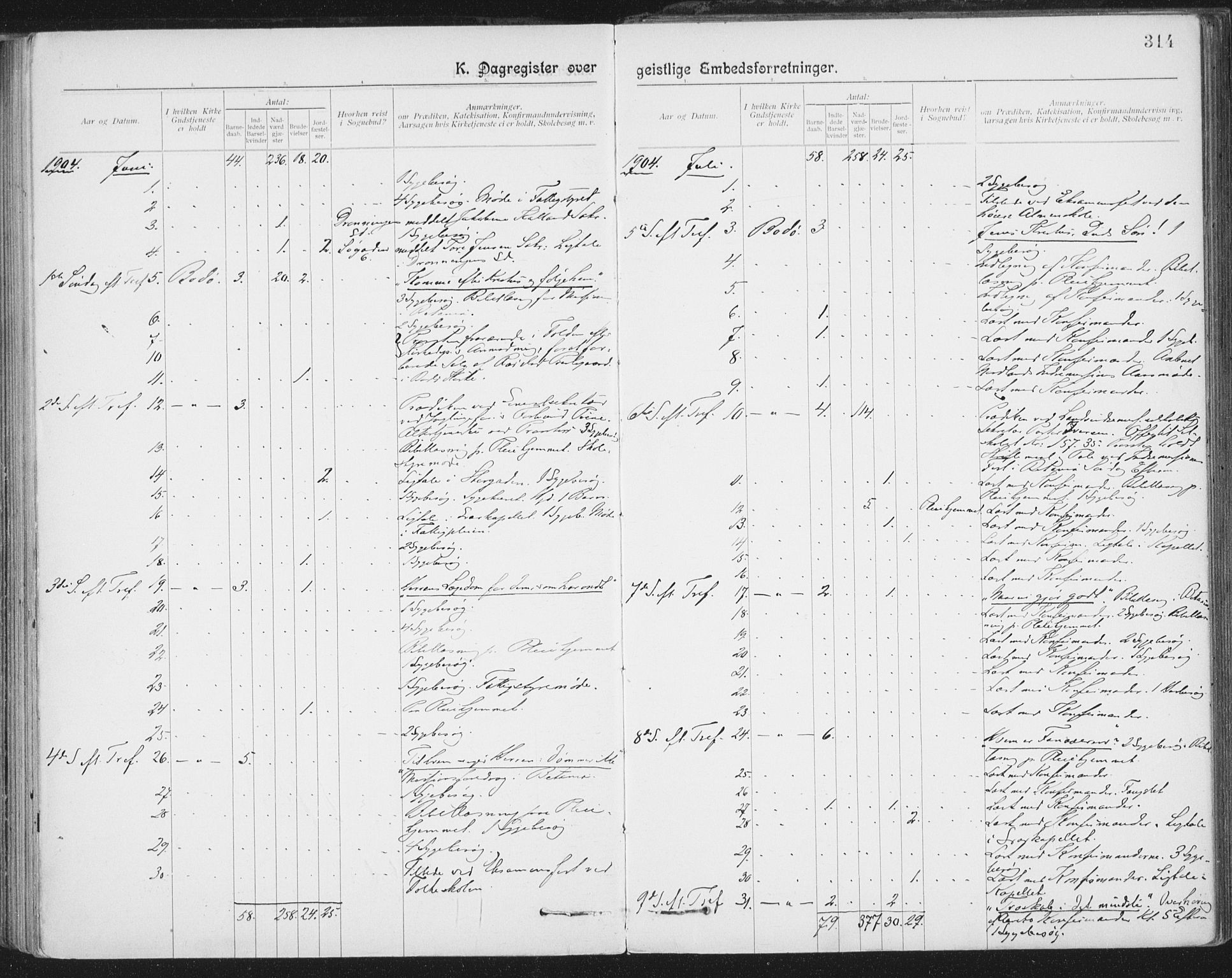 Ministerialprotokoller, klokkerbøker og fødselsregistre - Nordland, AV/SAT-A-1459/801/L0012: Parish register (official) no. 801A12, 1900-1916, p. 314