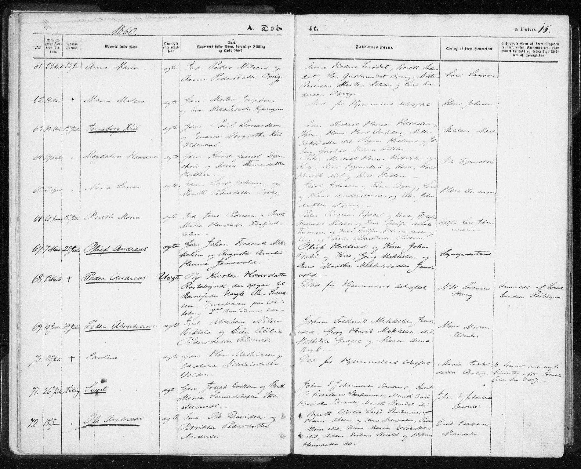 Lyngen sokneprestembete, SATØ/S-1289/H/He/Hea/L0005kirke: Parish register (official) no. 5, 1859-1869, p. 16