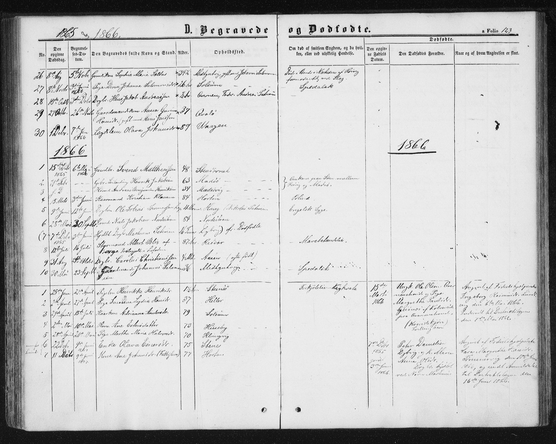 Ministerialprotokoller, klokkerbøker og fødselsregistre - Nord-Trøndelag, SAT/A-1458/788/L0696: Parish register (official) no. 788A03, 1863-1877, p. 123