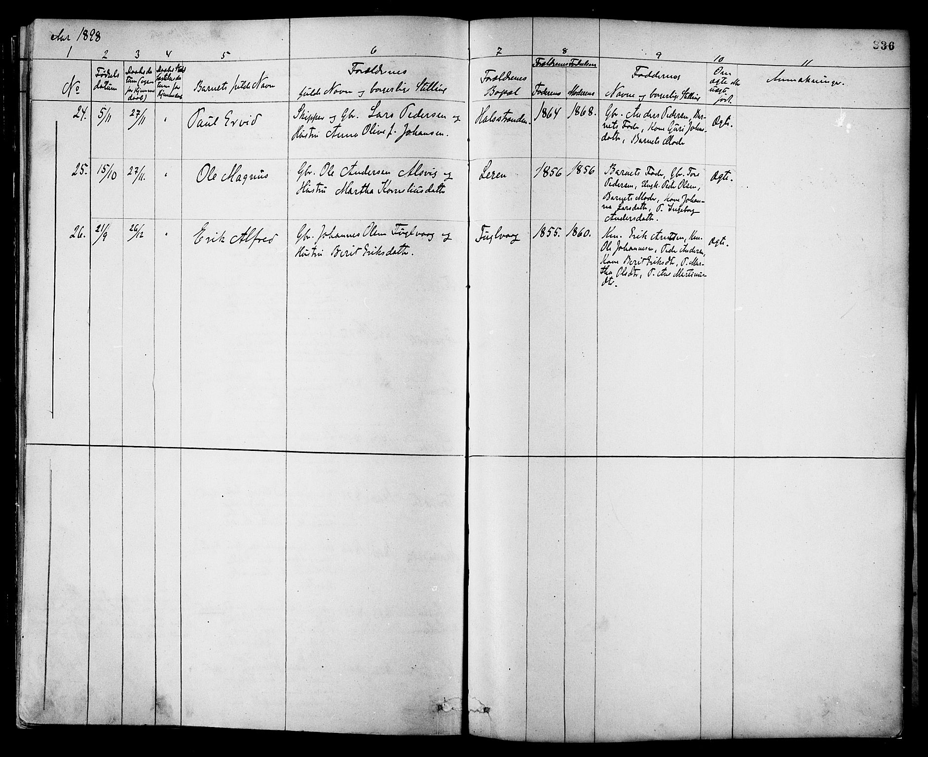 Ministerialprotokoller, klokkerbøker og fødselsregistre - Møre og Romsdal, AV/SAT-A-1454/577/L0896: Parish register (official) no. 577A03, 1880-1898, p. 336