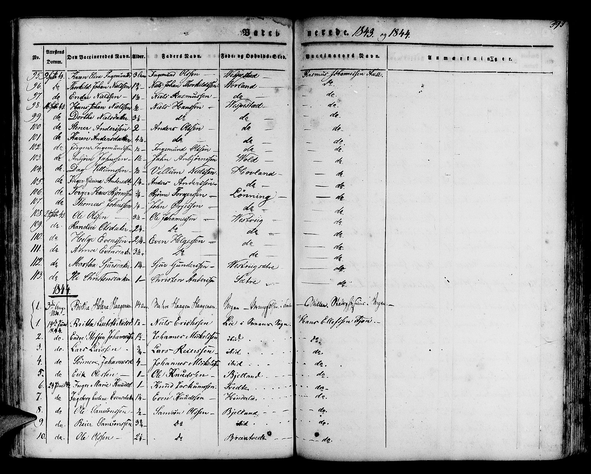 Finnås sokneprestembete, SAB/A-99925/H/Ha/Haa/Haaa/L0006: Parish register (official) no. A 6, 1836-1850, p. 393