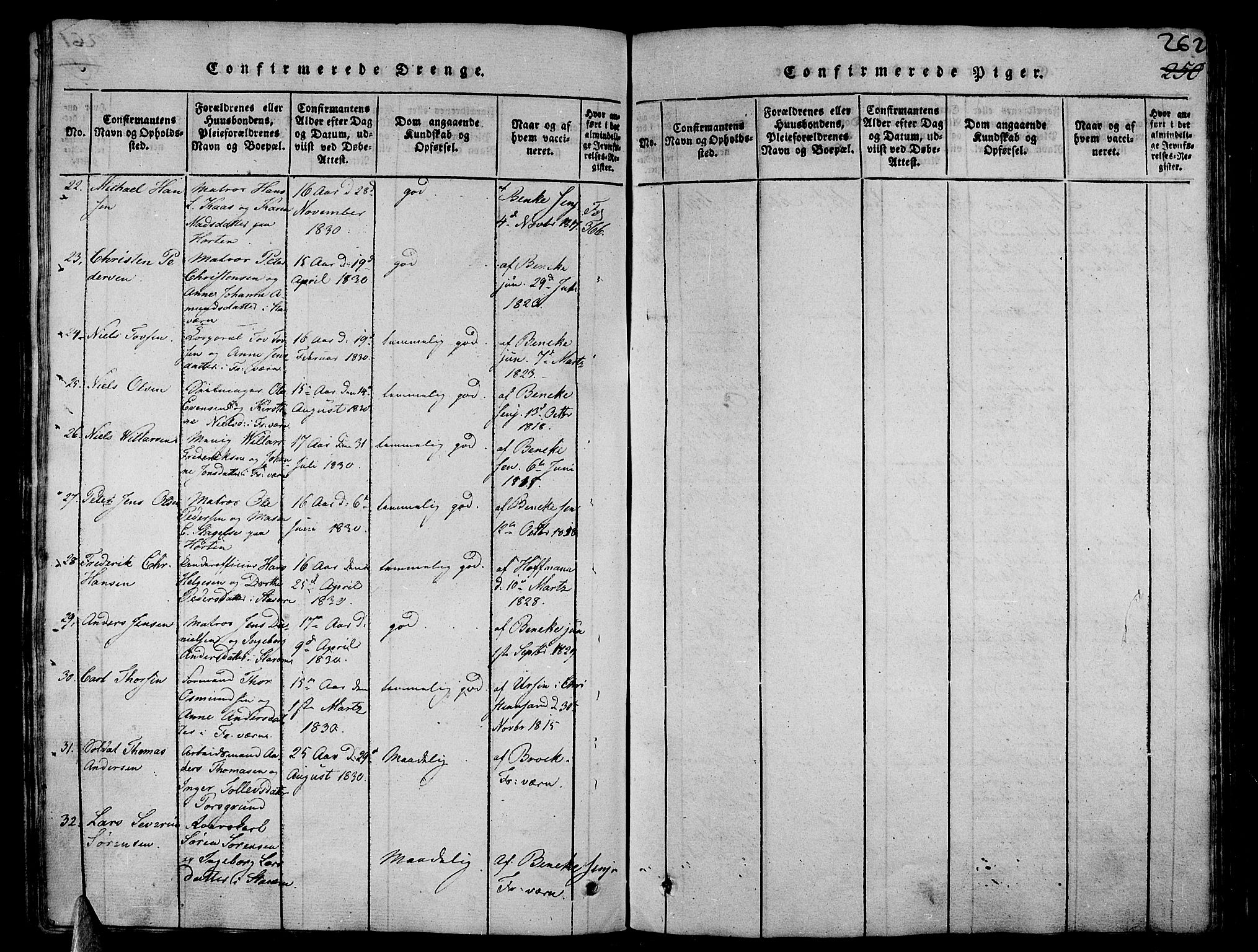 Stavern kirkebøker, AV/SAKO-A-318/G/Ga/L0001: Parish register (copy) no. 1, 1817-1841, p. 262