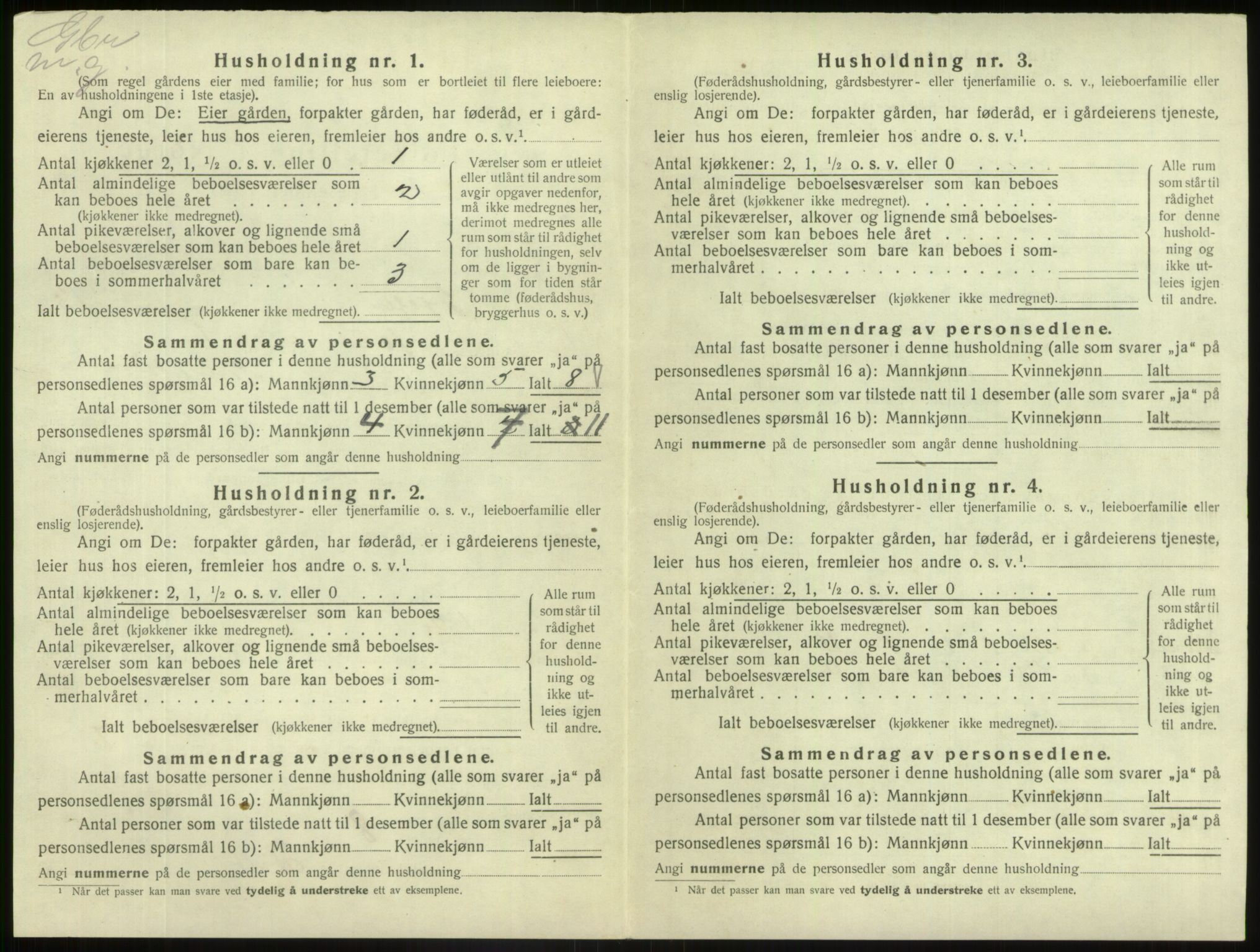 SAB, 1920 census for Fjaler, 1920, p. 1067