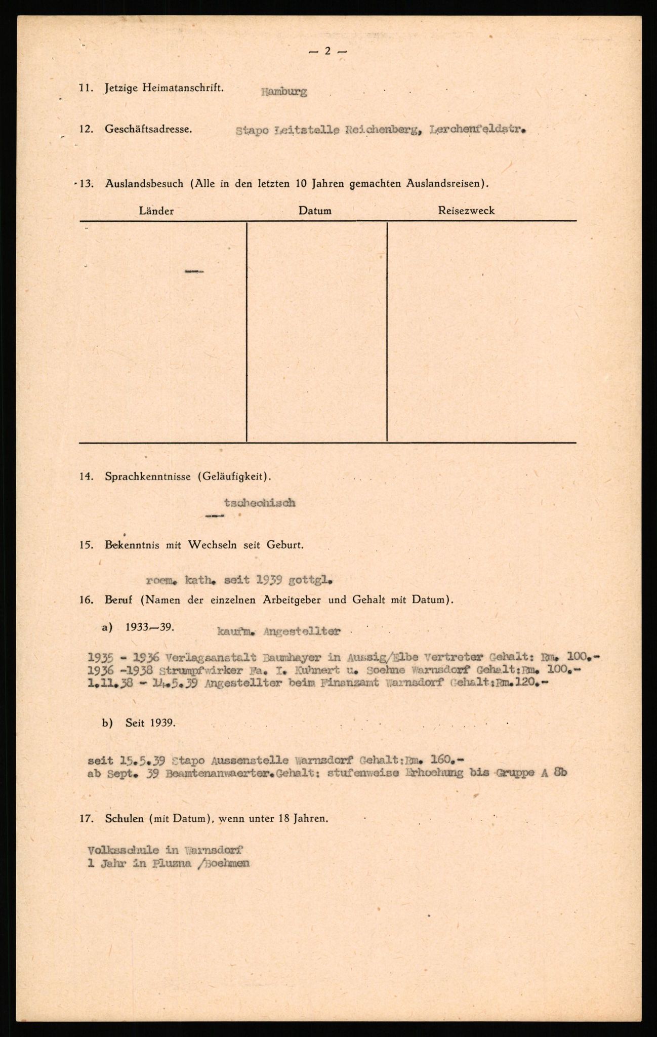 Forsvaret, Forsvarets overkommando II, AV/RA-RAFA-3915/D/Db/L0039: CI Questionaires. Tyske okkupasjonsstyrker i Norge. Østerrikere., 1945-1946, p. 386